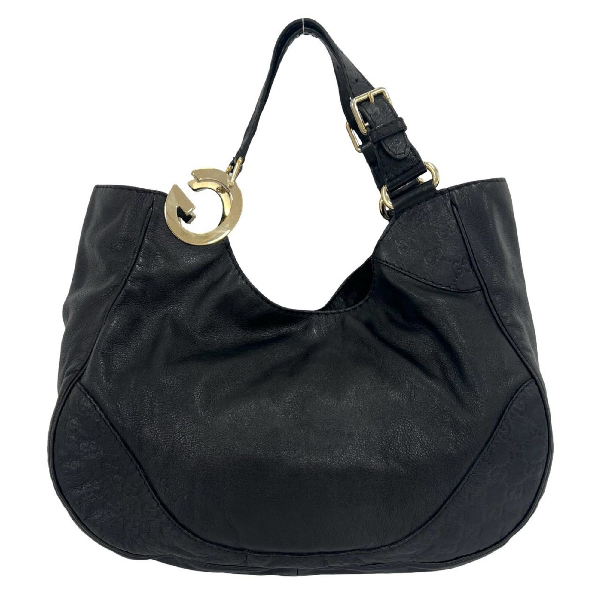 Gucci Black Leather Handbag Tote Bag (Pre-Owned)