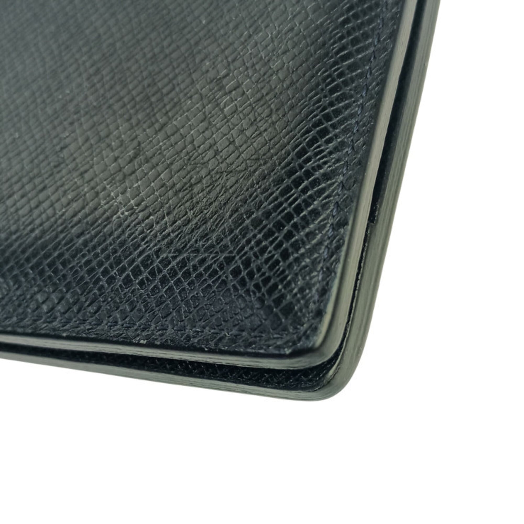 Louis Vuitton Noir Taiga Leather Wallet (Bi-Fold) (Pre-Owned)