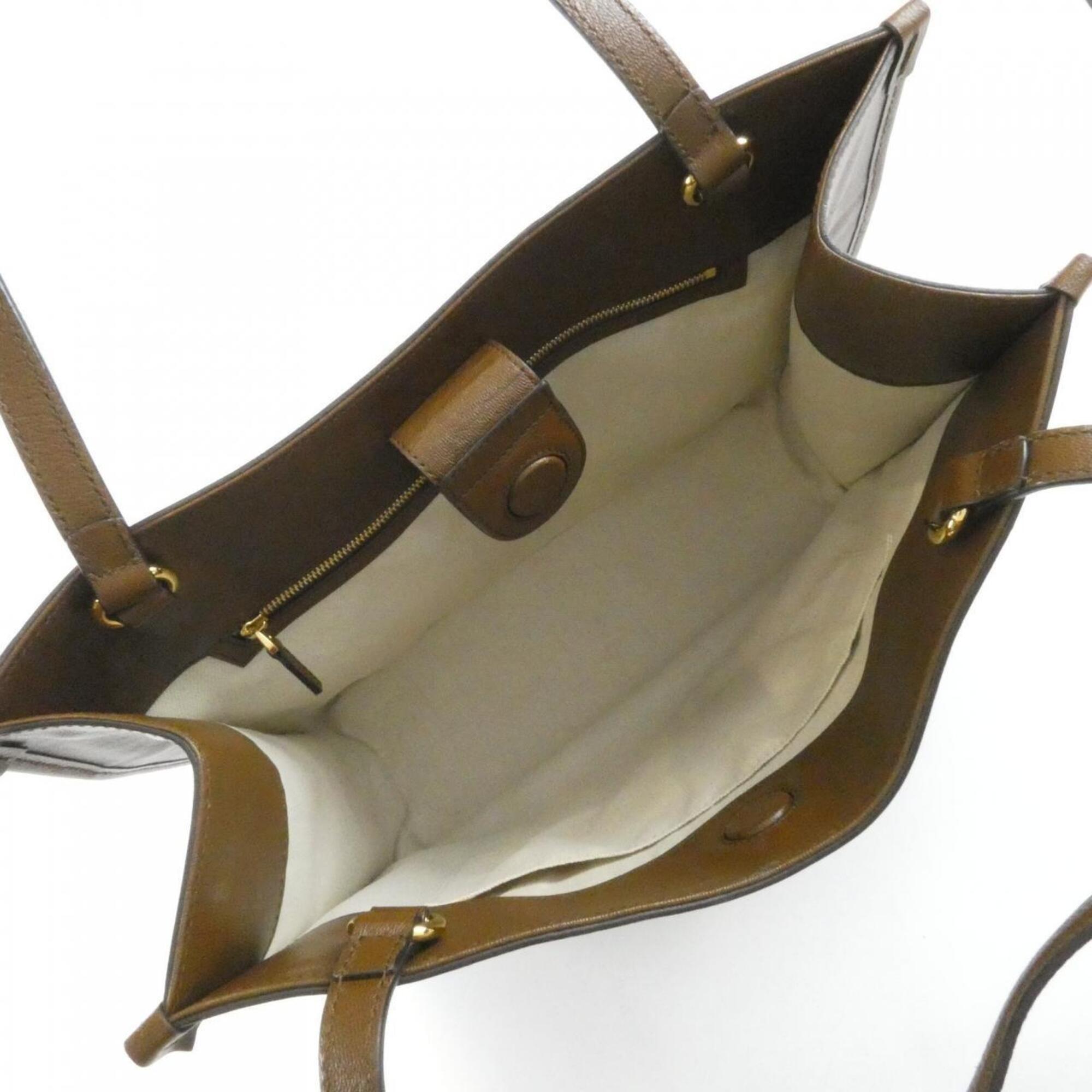 Gucci Horsebit Brown Leather Handbag (Pre-Owned)