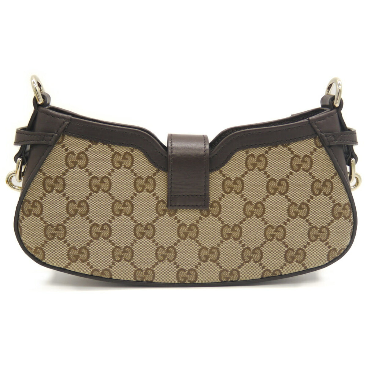 Gucci Beige Gg Canvas Leather Shoulder Bag (Pre-Owned)