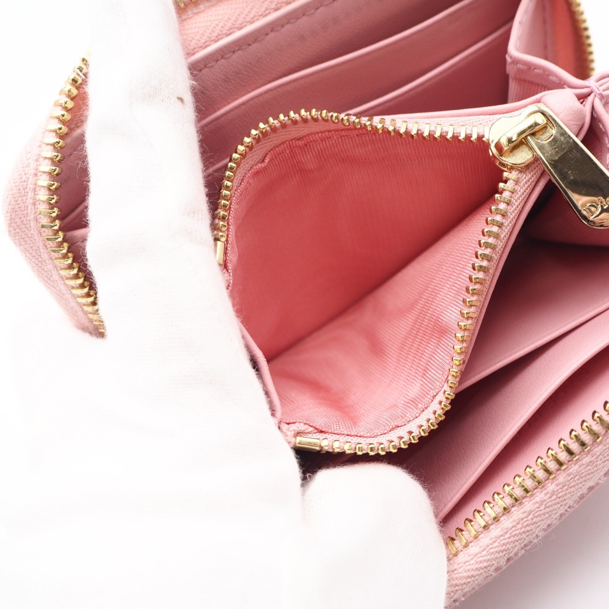Christian Dior Lady Dior Pink Leather Coin Purse/Coin Case (Pre-Owned)