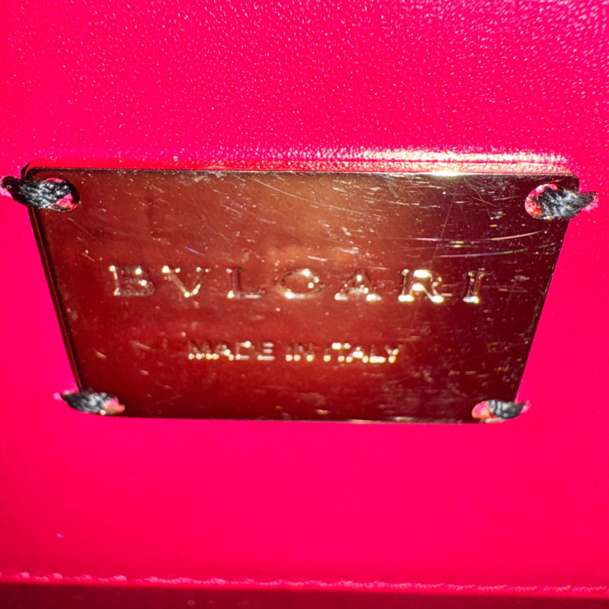 Bvlgari Pink Leather Handbag Shoulder Bag (Pre-Owned)