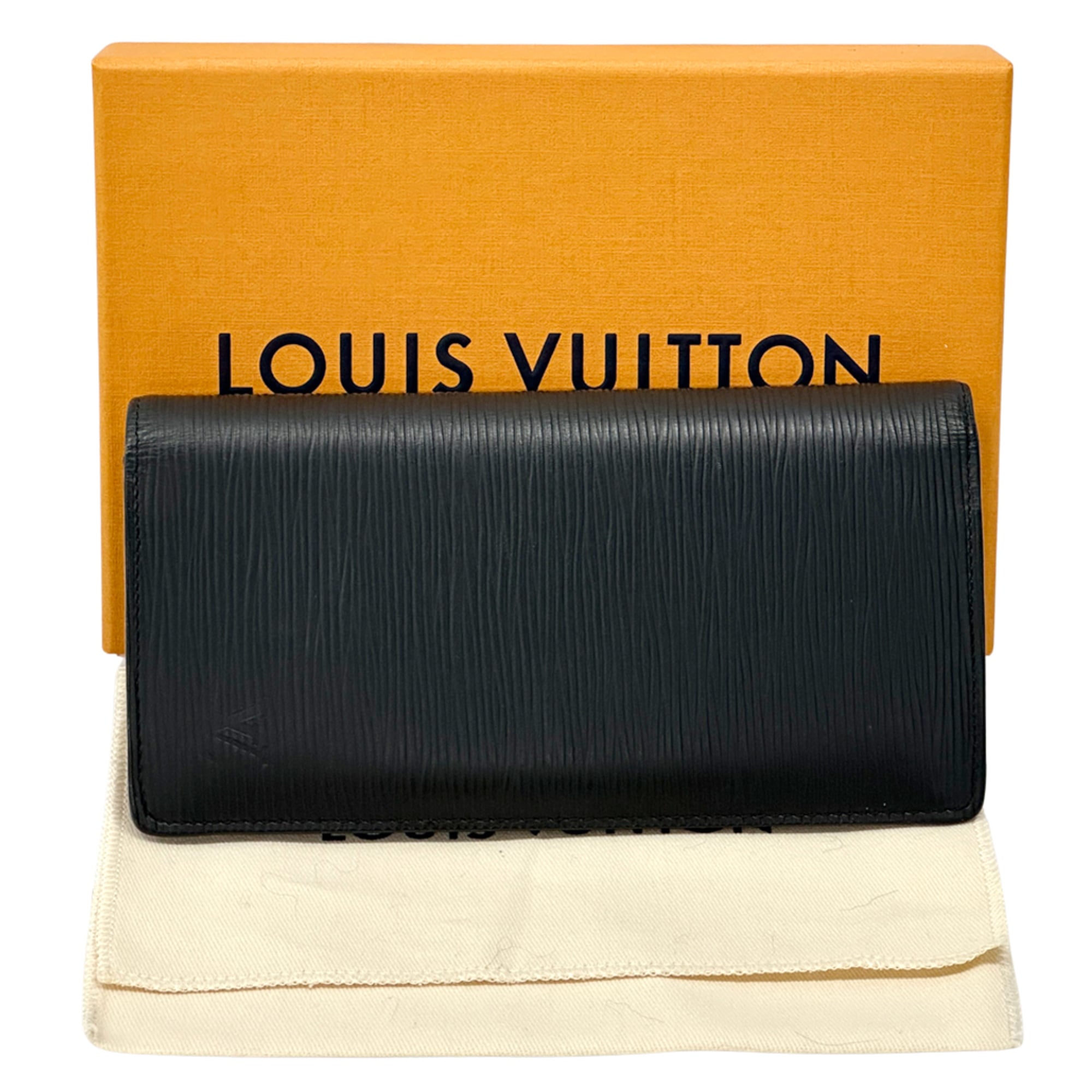 Louis Vuitton Black Noir Epi Leather Long Wallet (Bi-Fold) (Pre-Owned)