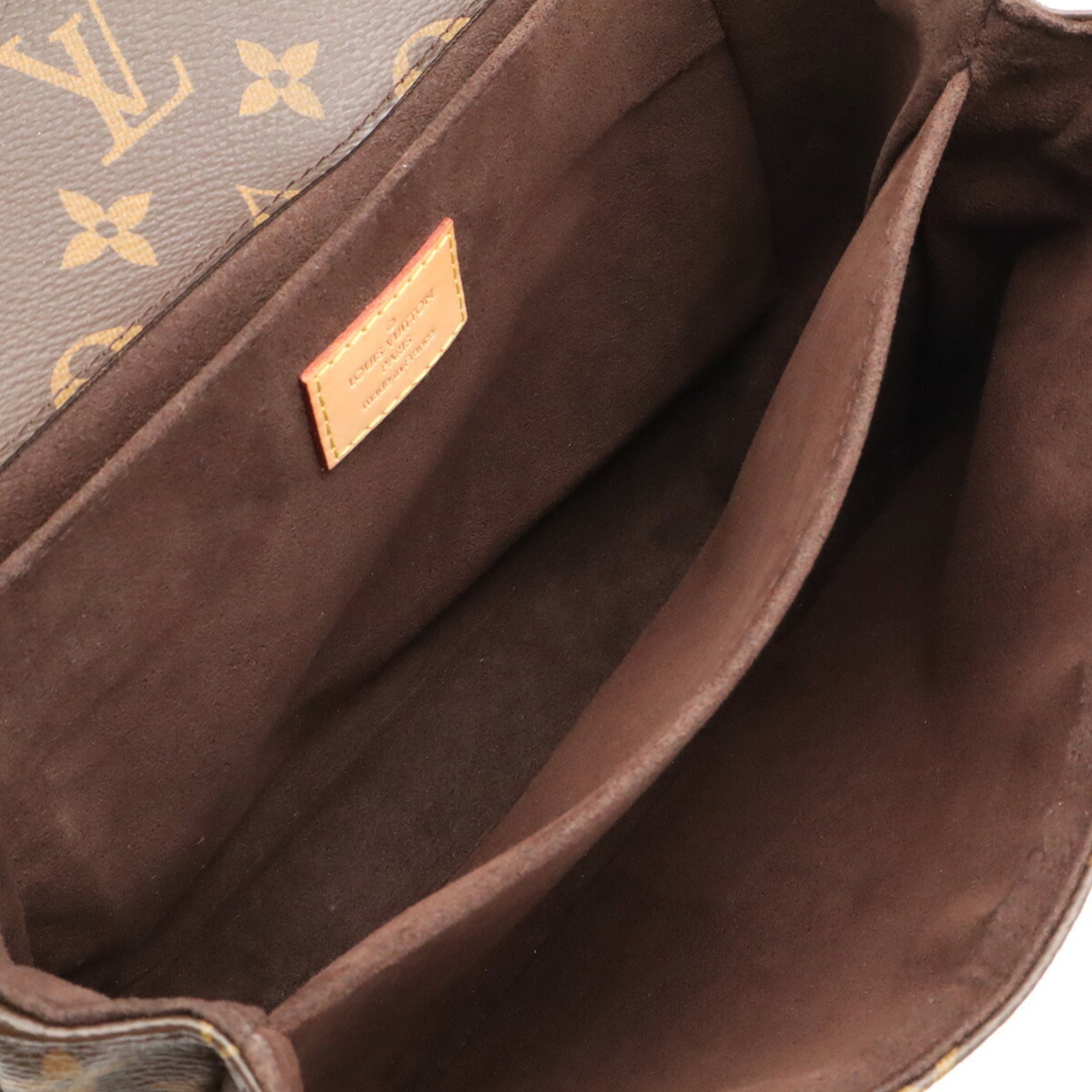 Louis Vuitton Brown Monogram Canvas Clutch Bag Handbag Pochette Shoulder Bag (Pre-Owned)