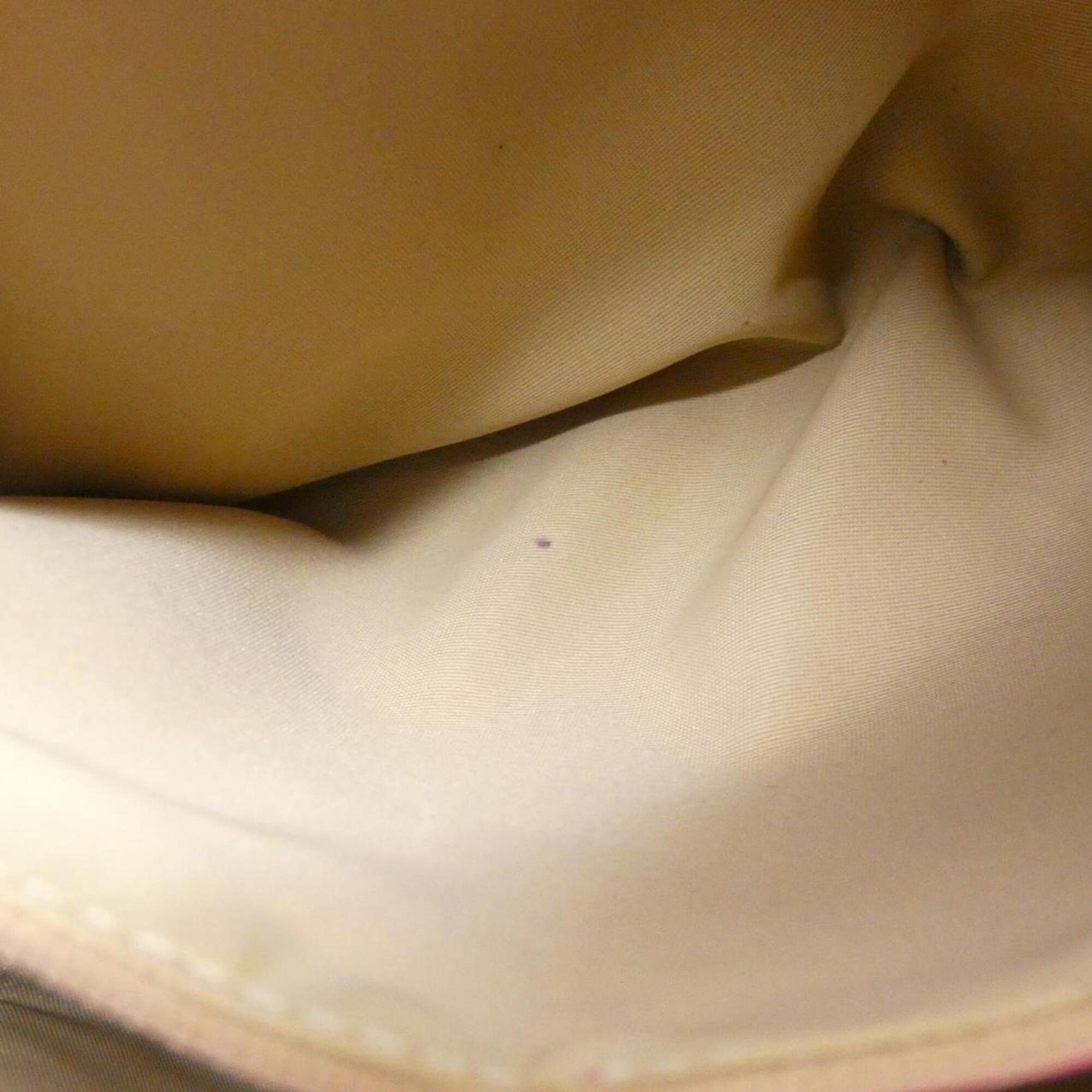 Christian Dior Beige Pink Canvas Leather Handbag (Pre-Owned)