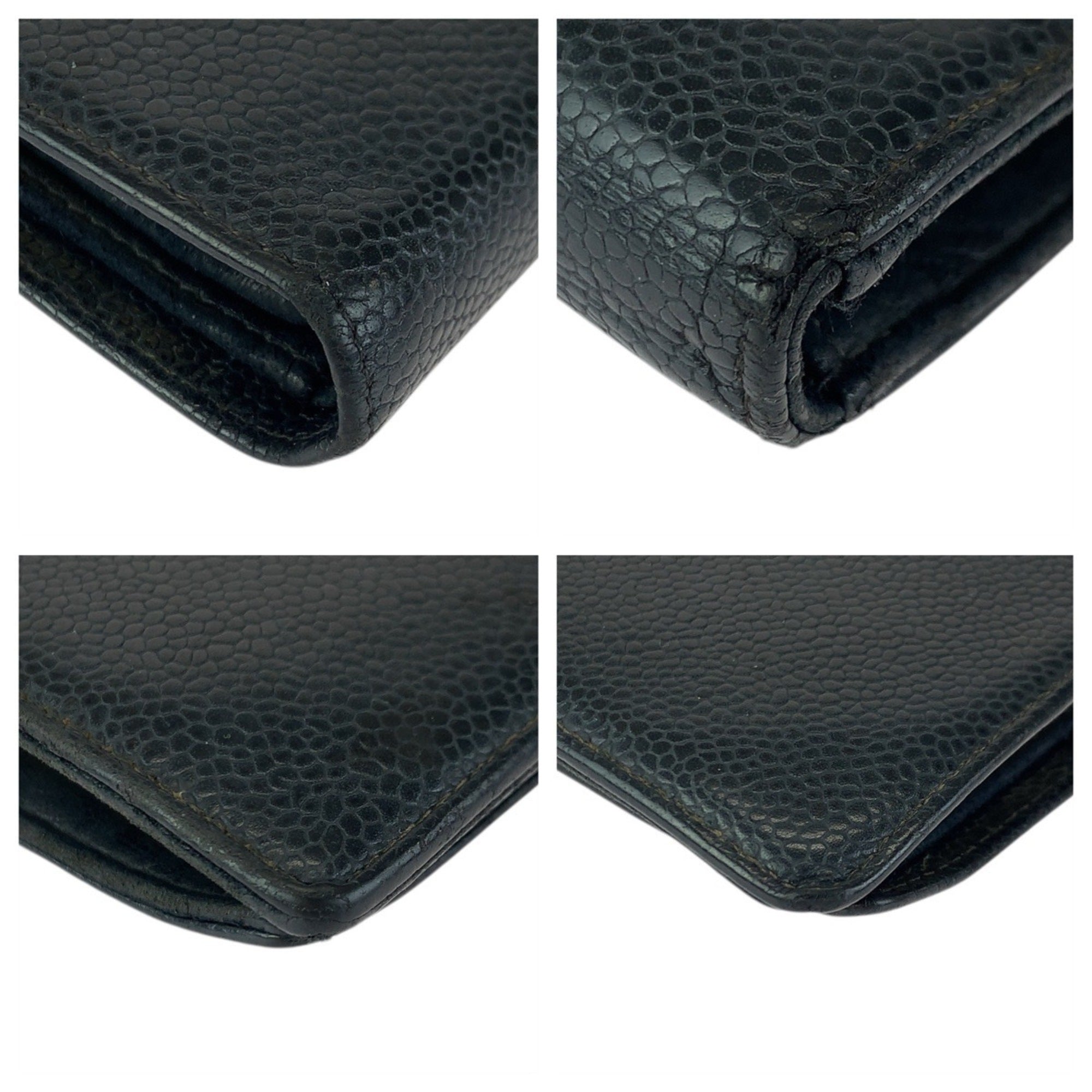Chanel Black Leather Wallet (Bi-Fold) (Pre-Owned)