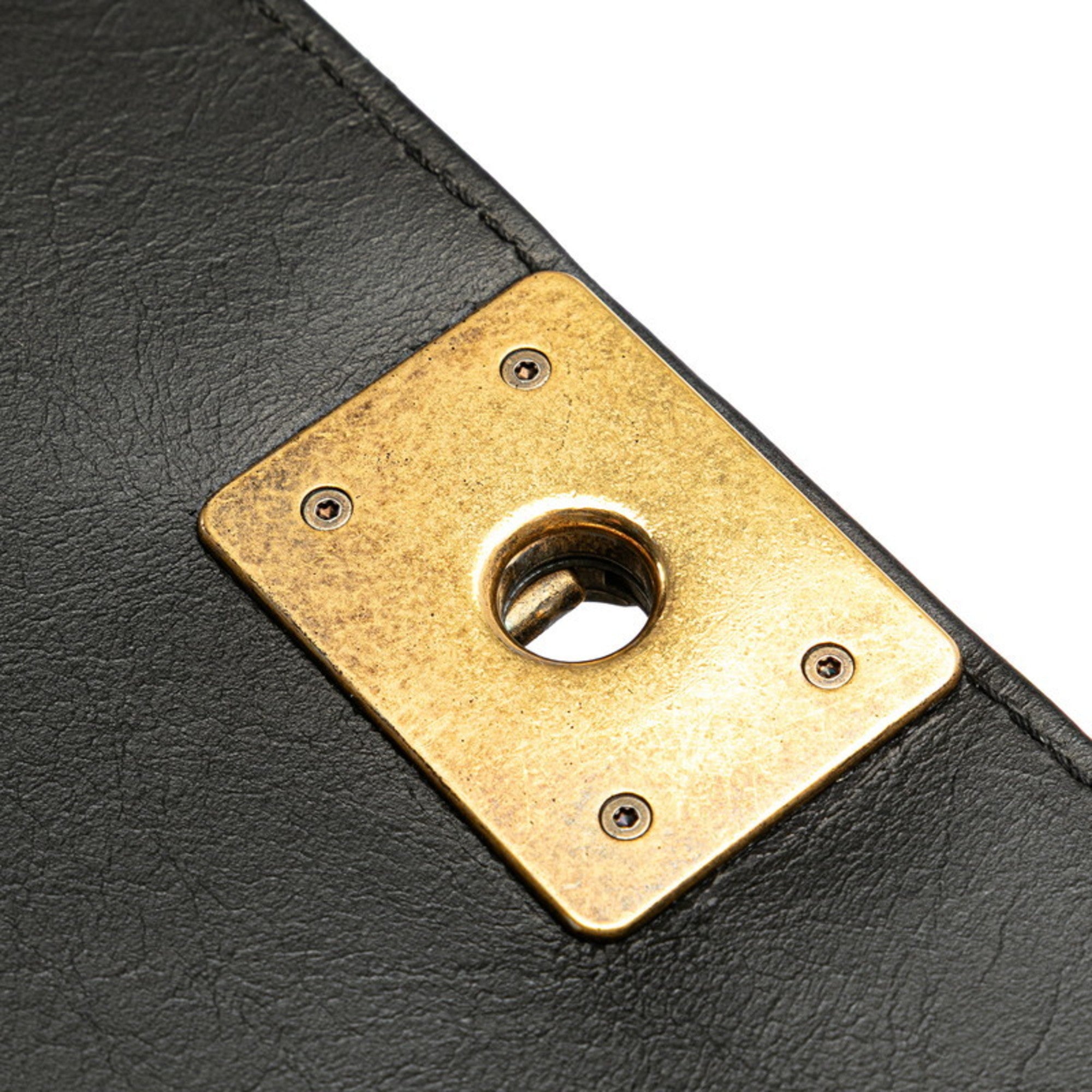 Chanel Black Fur Leather Shoulder Bag (Pre-Owned)