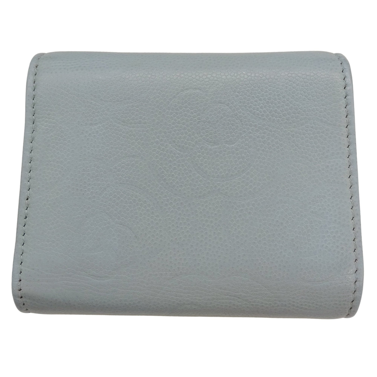 Chanel Light Blue Grained Calfskin Wallet (Tri-Fold) (Pre-Owned)