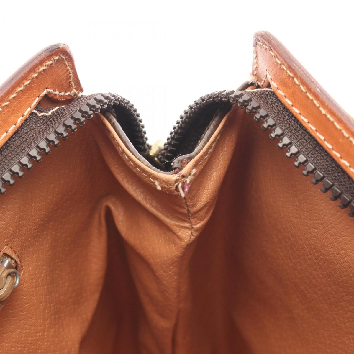 Celine Brown Coated Canvas Leather Clutch Bag Handbag (Pre-Owned)