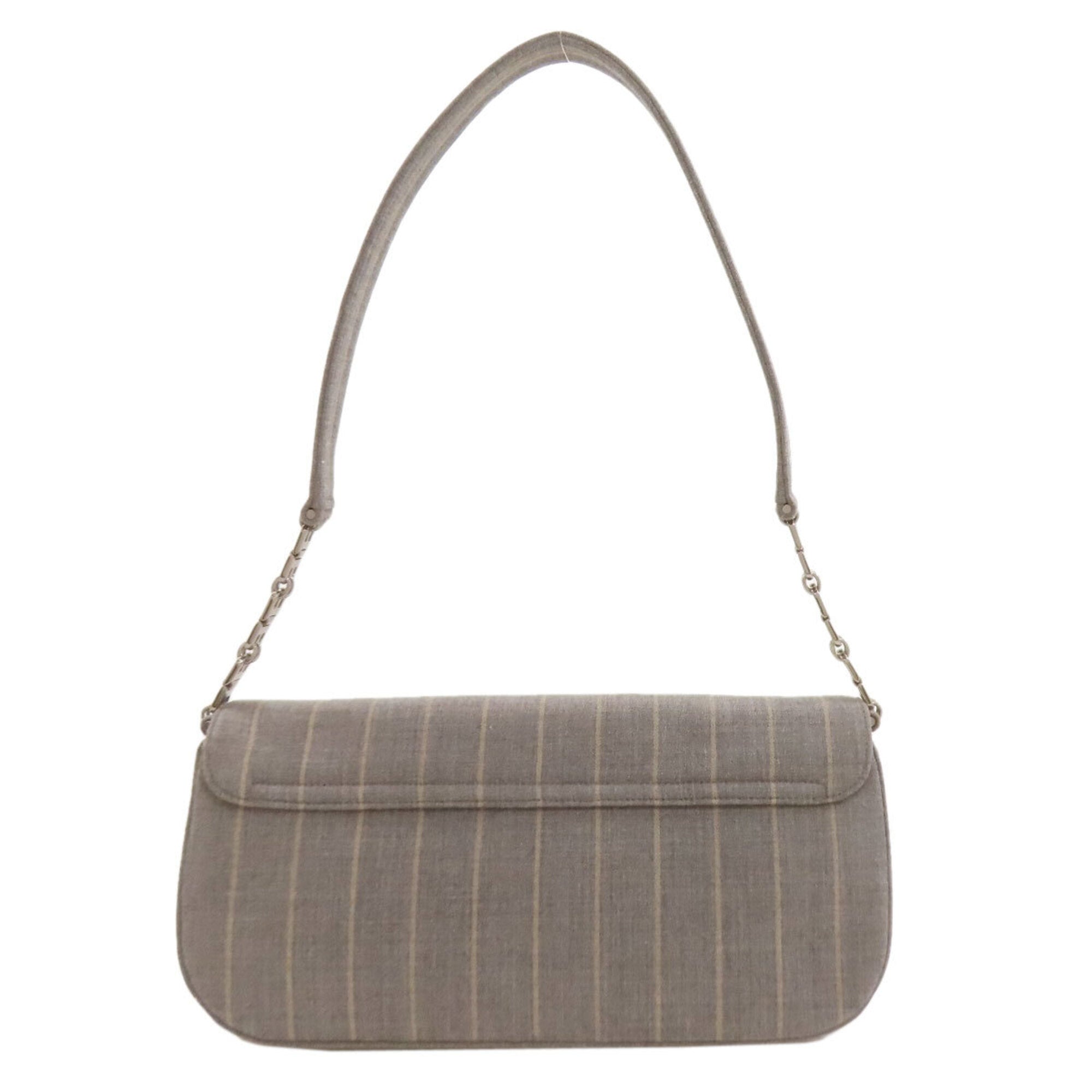 Bally Gray Canvas Shoulder Bag (Pre-Owned)