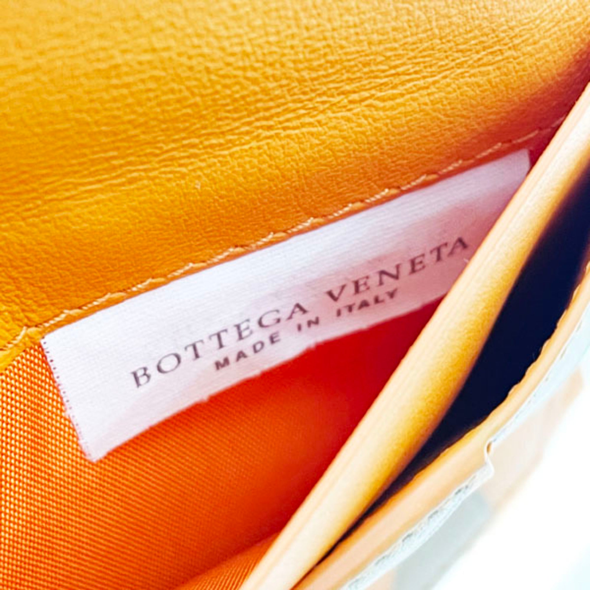 Bottega Veneta Light Brown Orange Leather Wallet (Bi-Fold) (Pre-Owned)