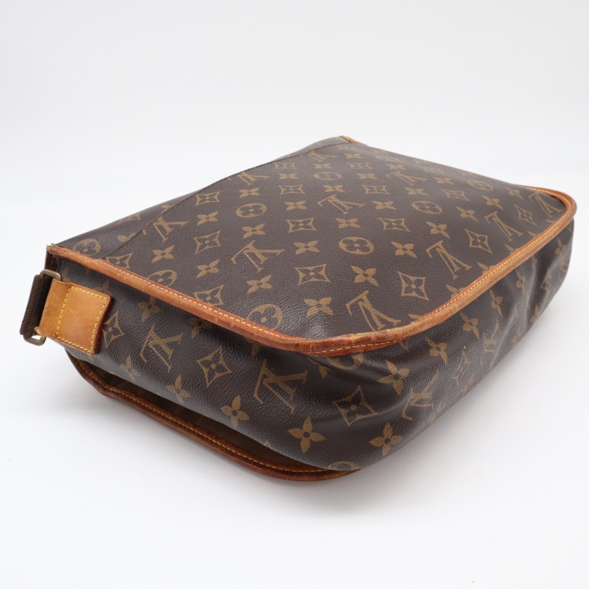 Louis Vuitton Monogram Beige Brown Coated Canvas Leather Shoulder Bag (Pre-Owned)