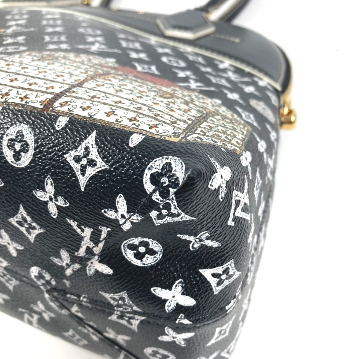 Louis Vuitton Black Noir Leather Shoulder Bag Tote Bag (Pre-Owned)
