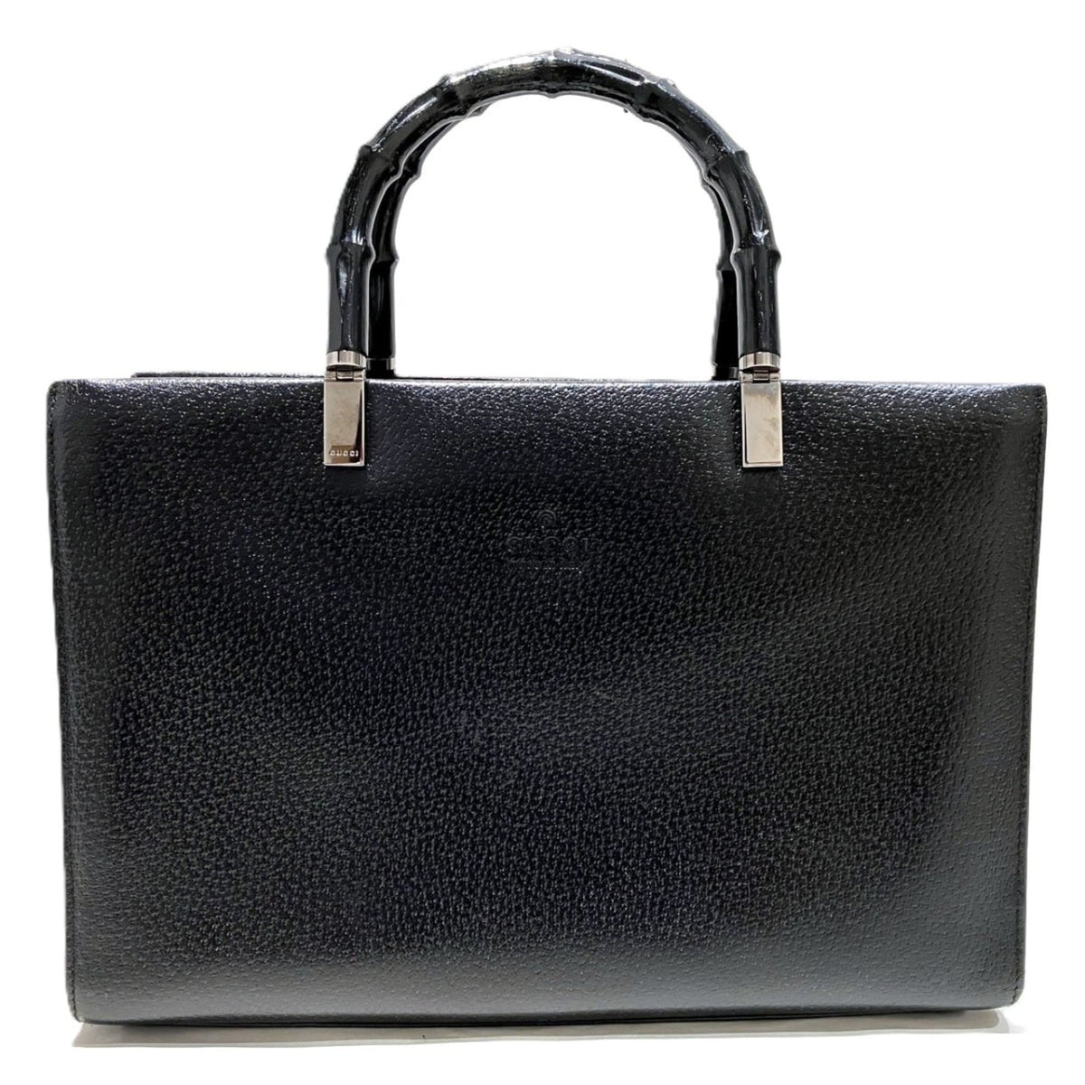 Gucci Black Bamboo Leather Handbag (Pre-Owned)