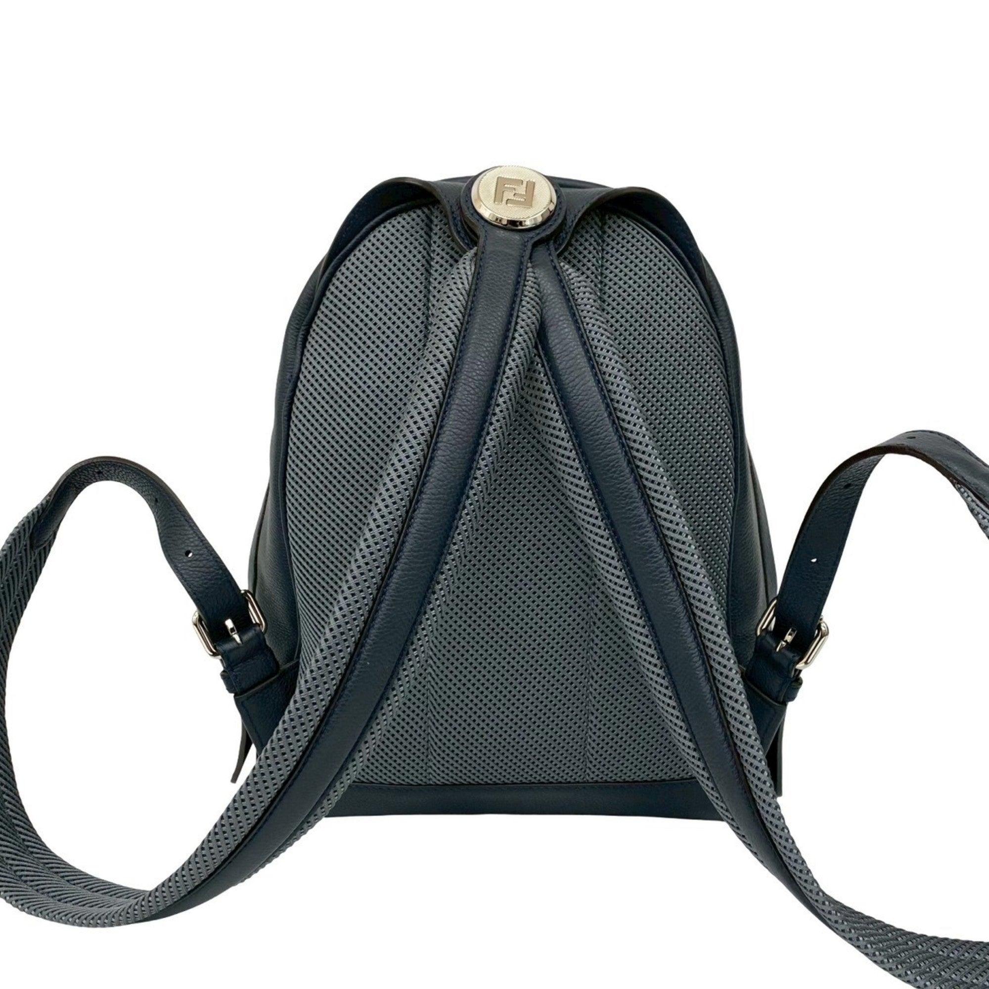 Fendi Navy Leather Backpack (Pre-Owned)