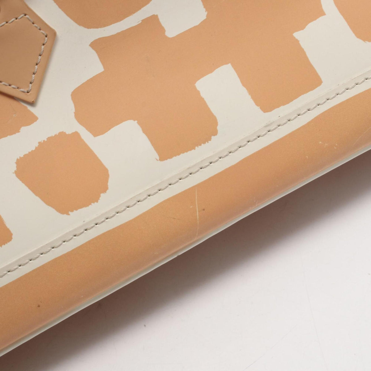 Louis Vuitton Beige White Leather Handbag (Pre-Owned)