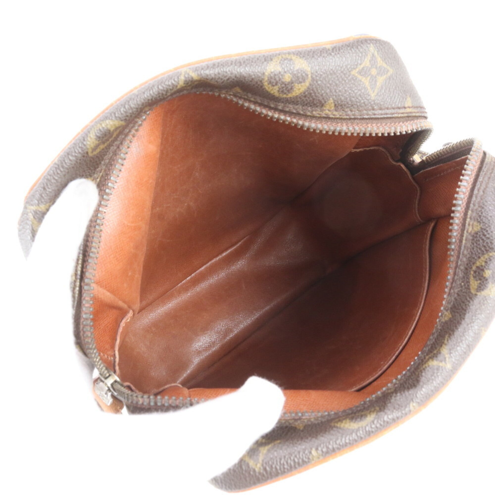 Louis Vuitton Brown Leather Coated Canvas Messenger Bag Shoulder Bag Tote Bag (Pre-Owned)