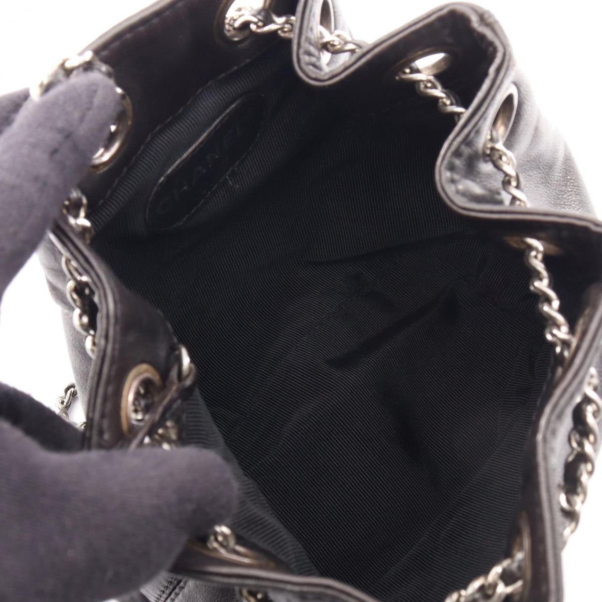 Chanel Black Leather Backpack Handbag (Pre-Owned)