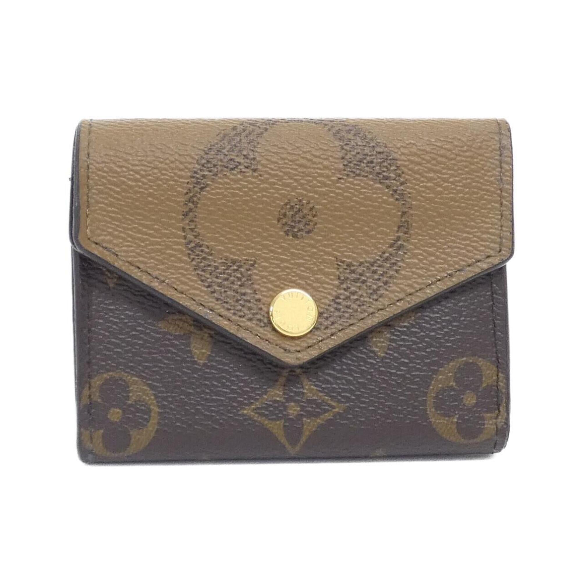 Louis Vuitton Marron Coated Canvas Wallet (Tri-Fold) (Pre-Owned)