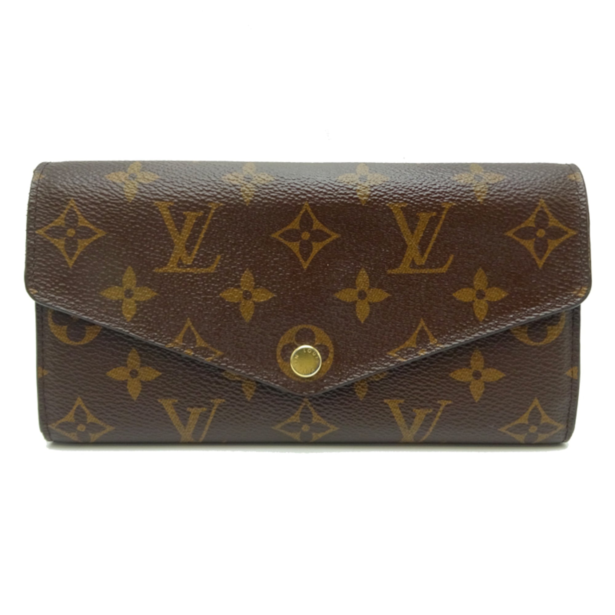 Louis Vuitton Brown Fuchsia Pink Monogram Long Wallet (Bi-Fold) (Pre-Owned)