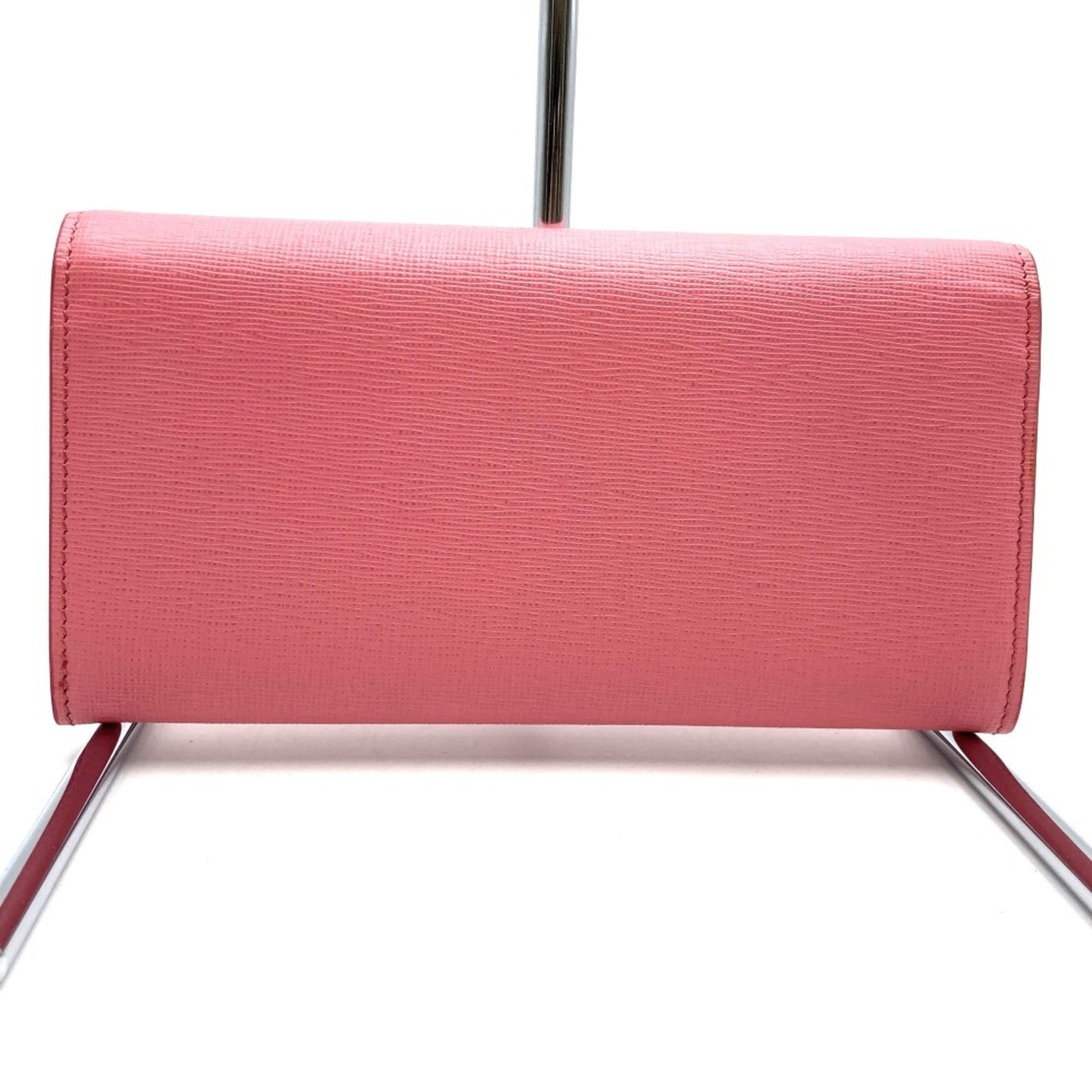 Fendi Pink Leather Long Wallet (Bi-Fold) (Pre-Owned)