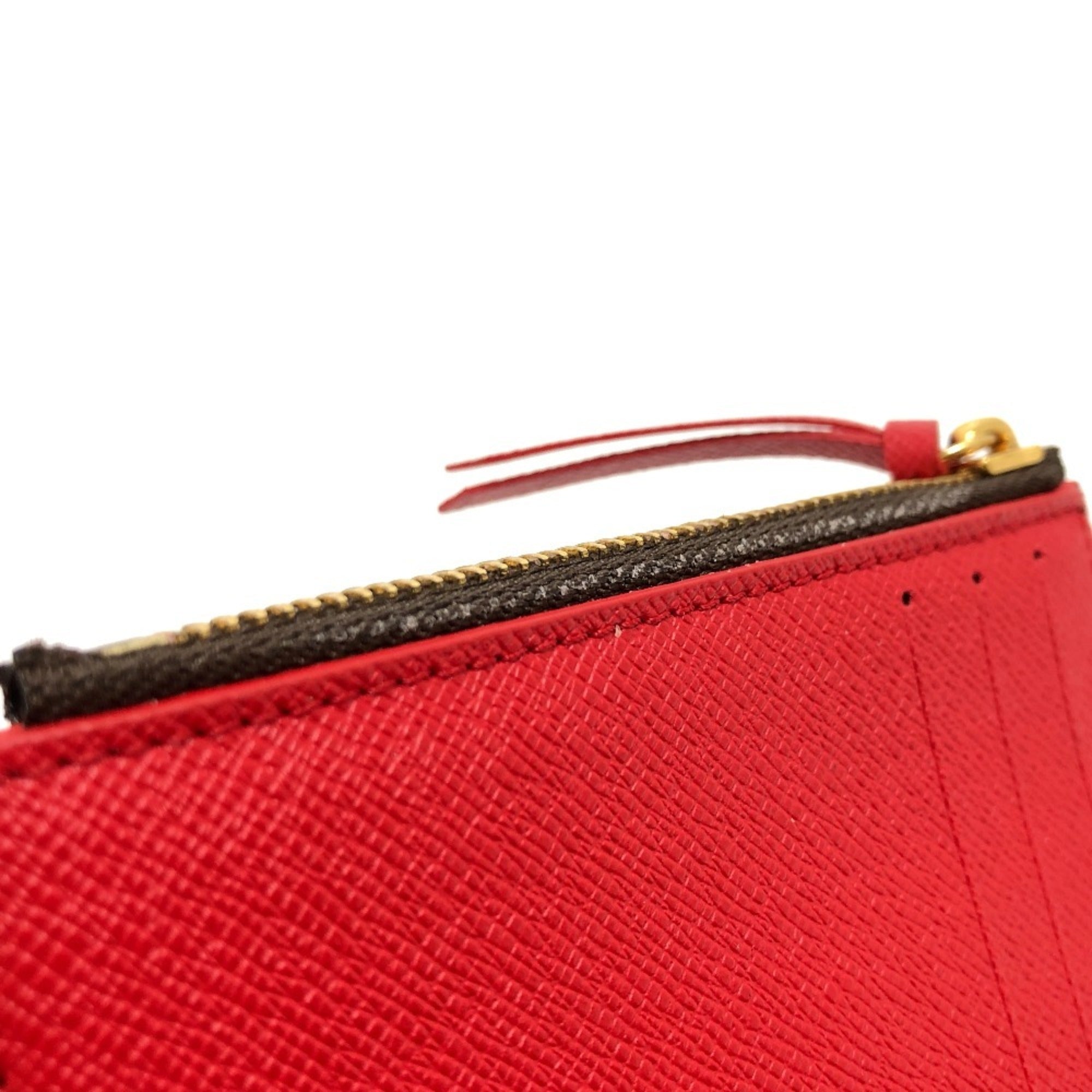 Louis Vuitton Brown Red Color Damier Canvas Coin Purse/Coin Case (Pre-Owned)