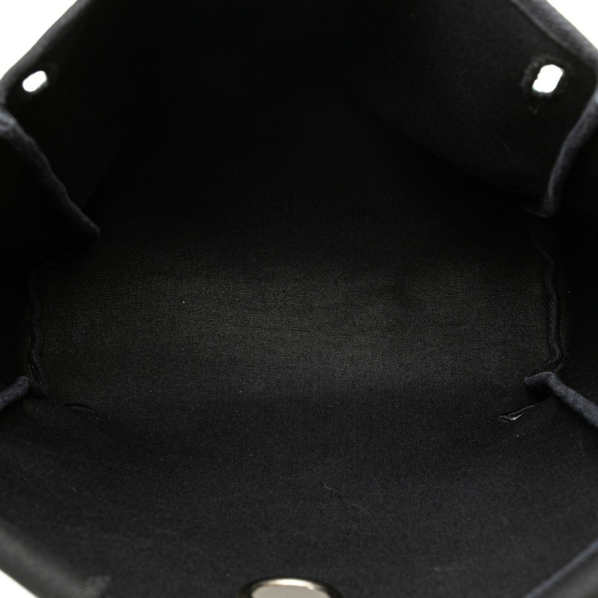 Hermes Her Bag Black Toile Officier Leather Handbag (Pre-Owned)