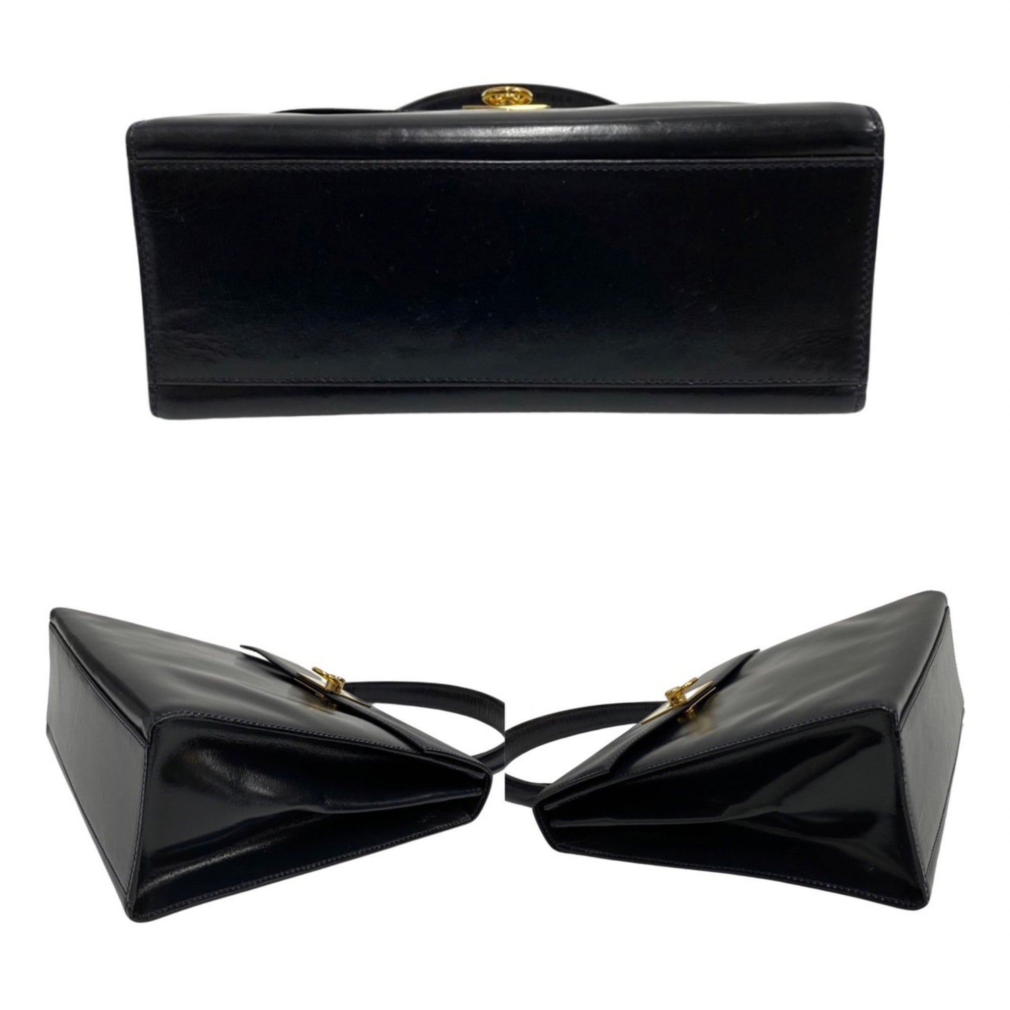 Celine Navy Leather Handbag Shoulder Bag (Pre-Owned)