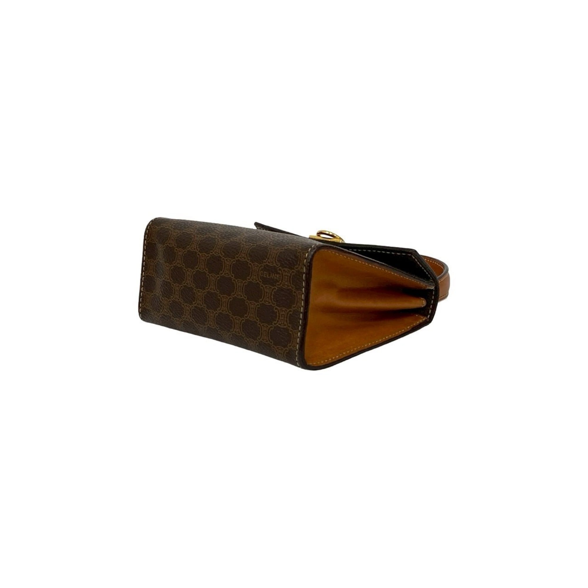 Celine Brown Leather Pvc Handbag Shoulder Bag (Pre-Owned)