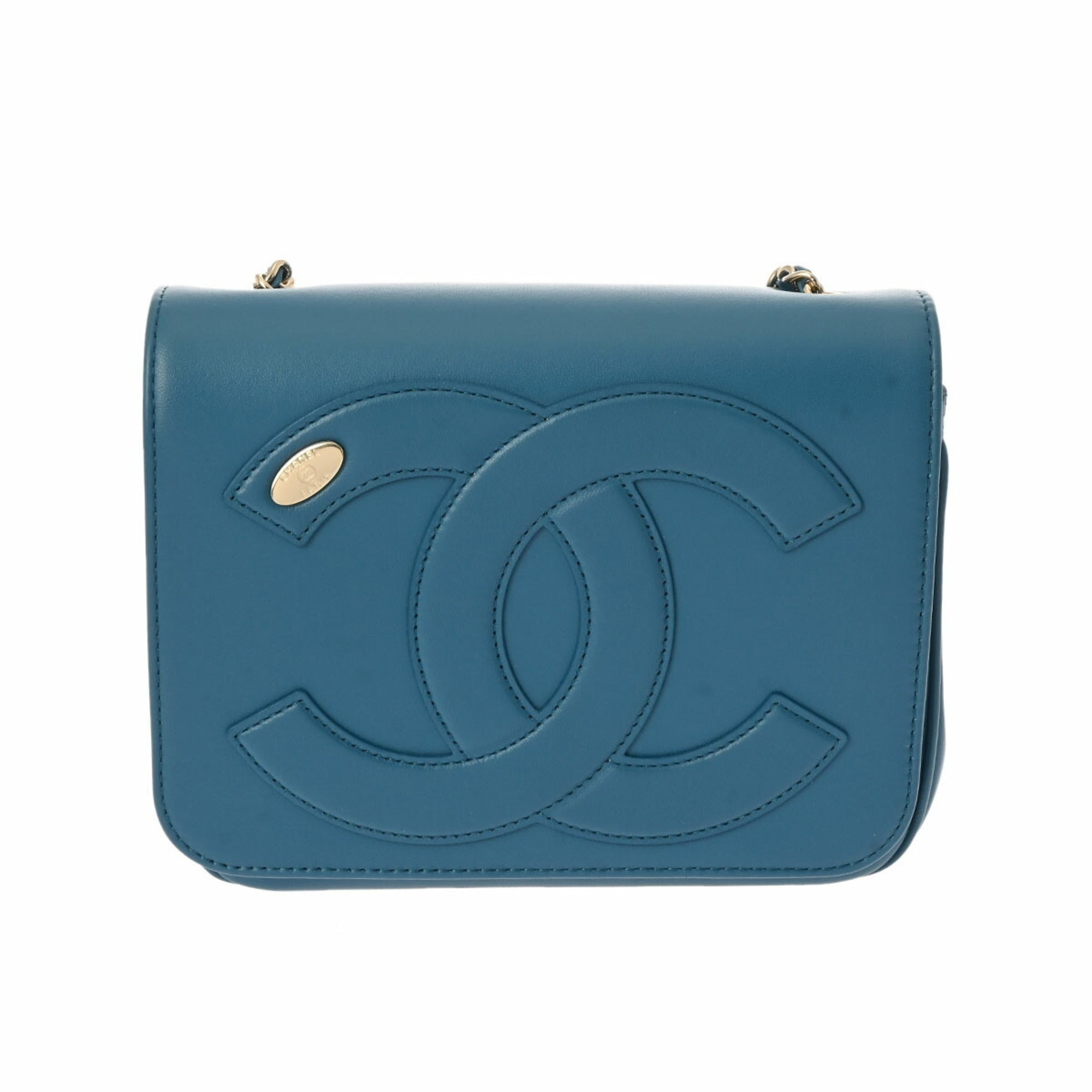 Chanel Blue Leather Shoulder Bag (Pre-Owned)