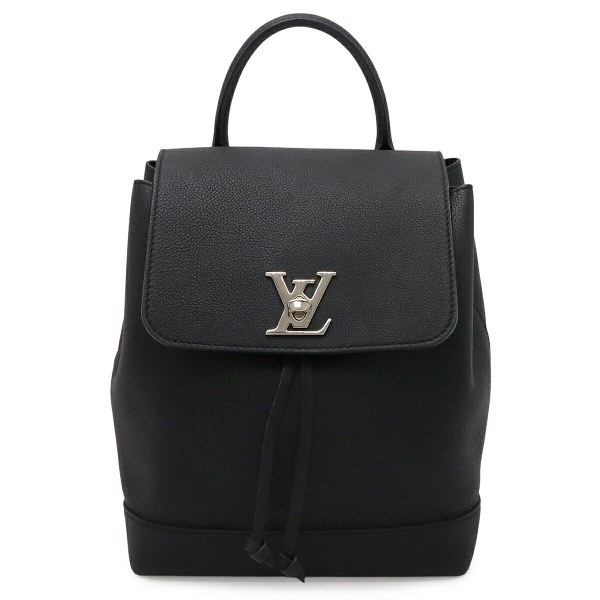 Louis Vuitton Black Noir Leather Backpack (Pre-Owned)