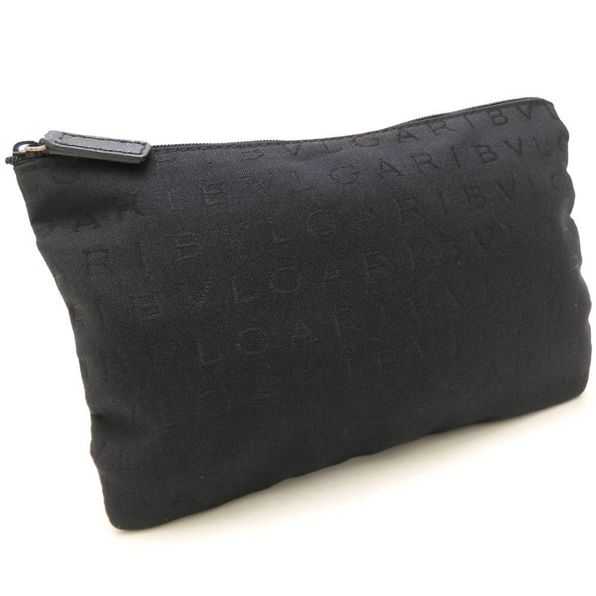 Bvlgari Black Canvas Leather Handbag Tote Bag (Pre-Owned)