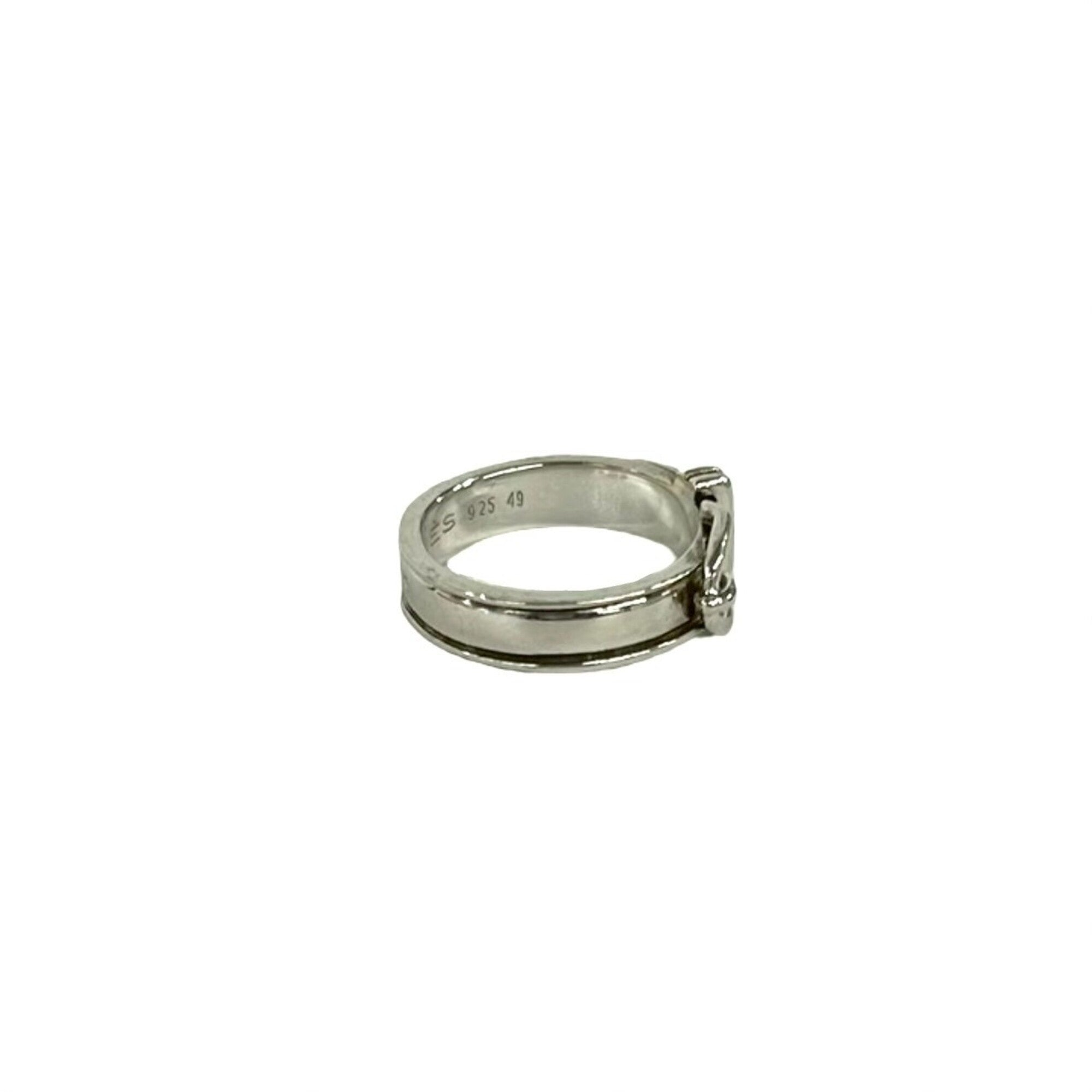 Hermes Silver Silver 925 Band Ring (Pre-Owned)