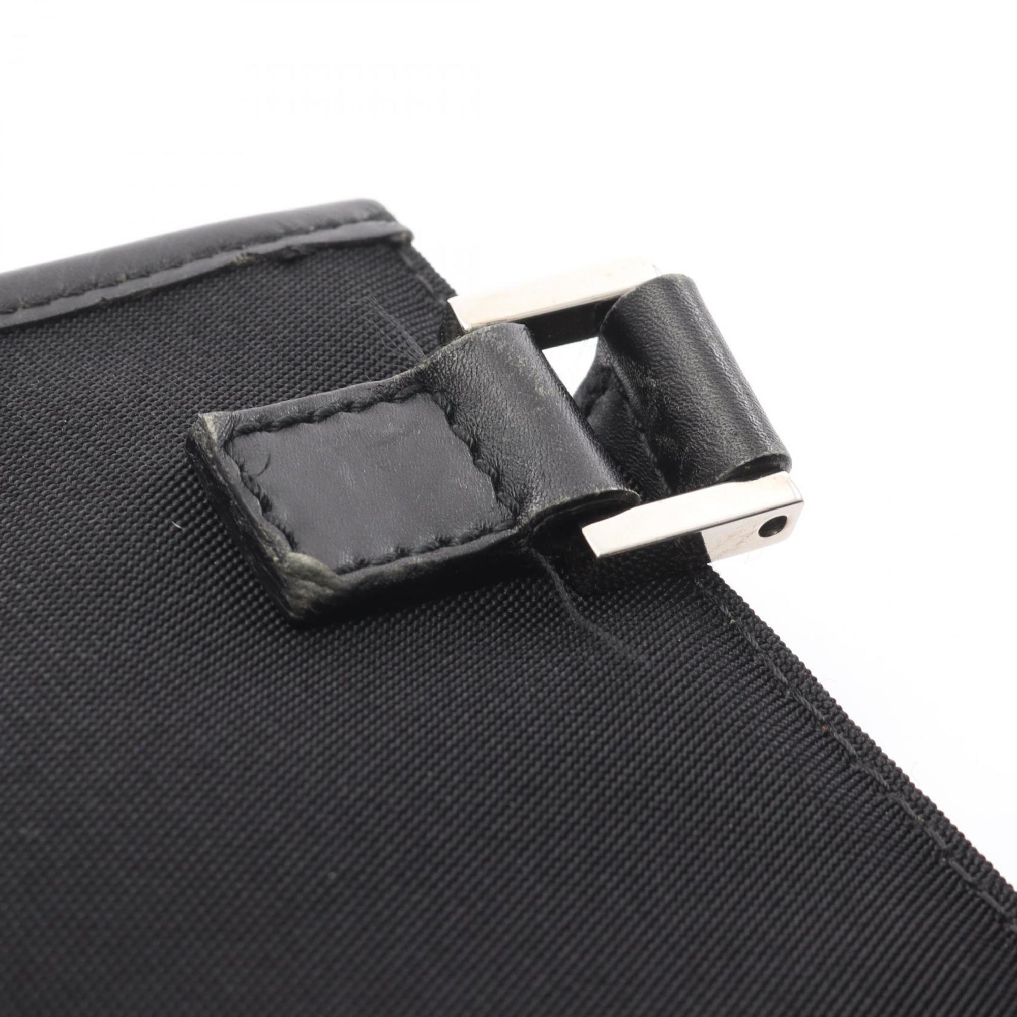 Gucci Black Canvas Leather Handbag Shoulder Bag (Pre-Owned)