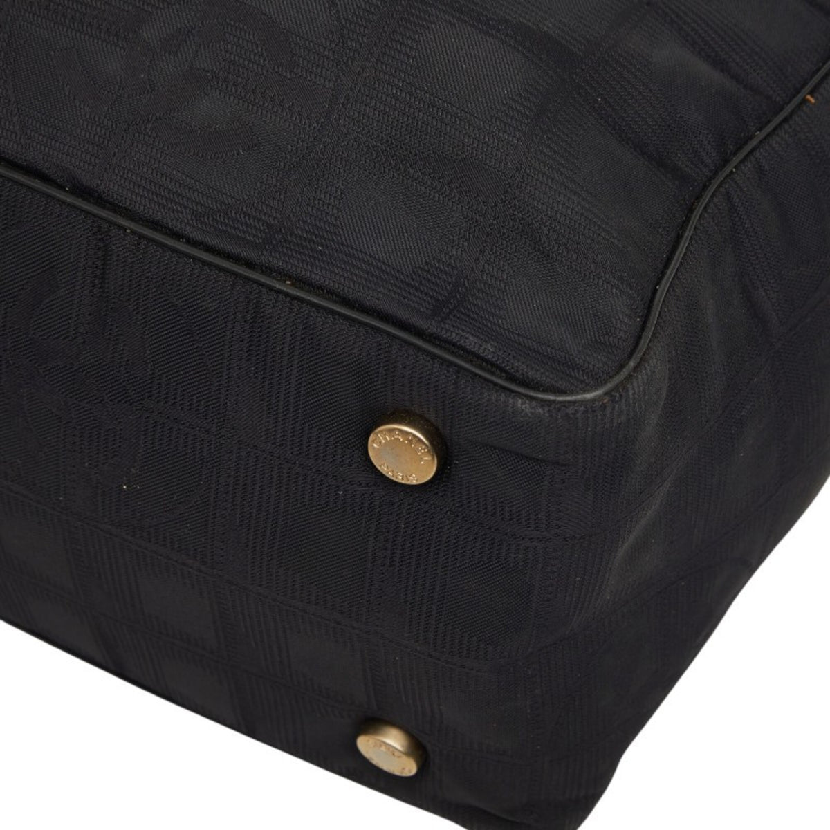 Chanel Black Nylon Leather Handbag (Pre-Owned)