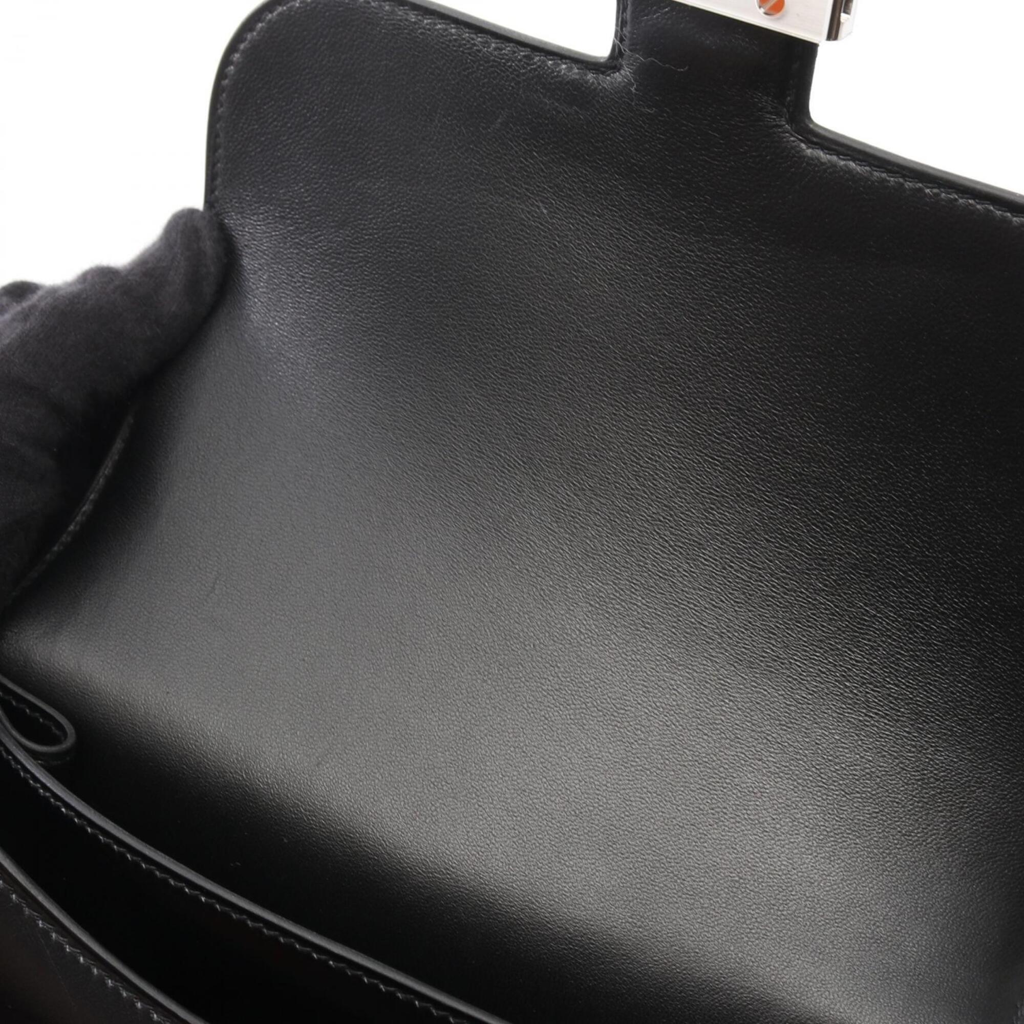 Hermes Black Box Calf Leather Leather Handbag Shoulder Bag (Pre-Owned)