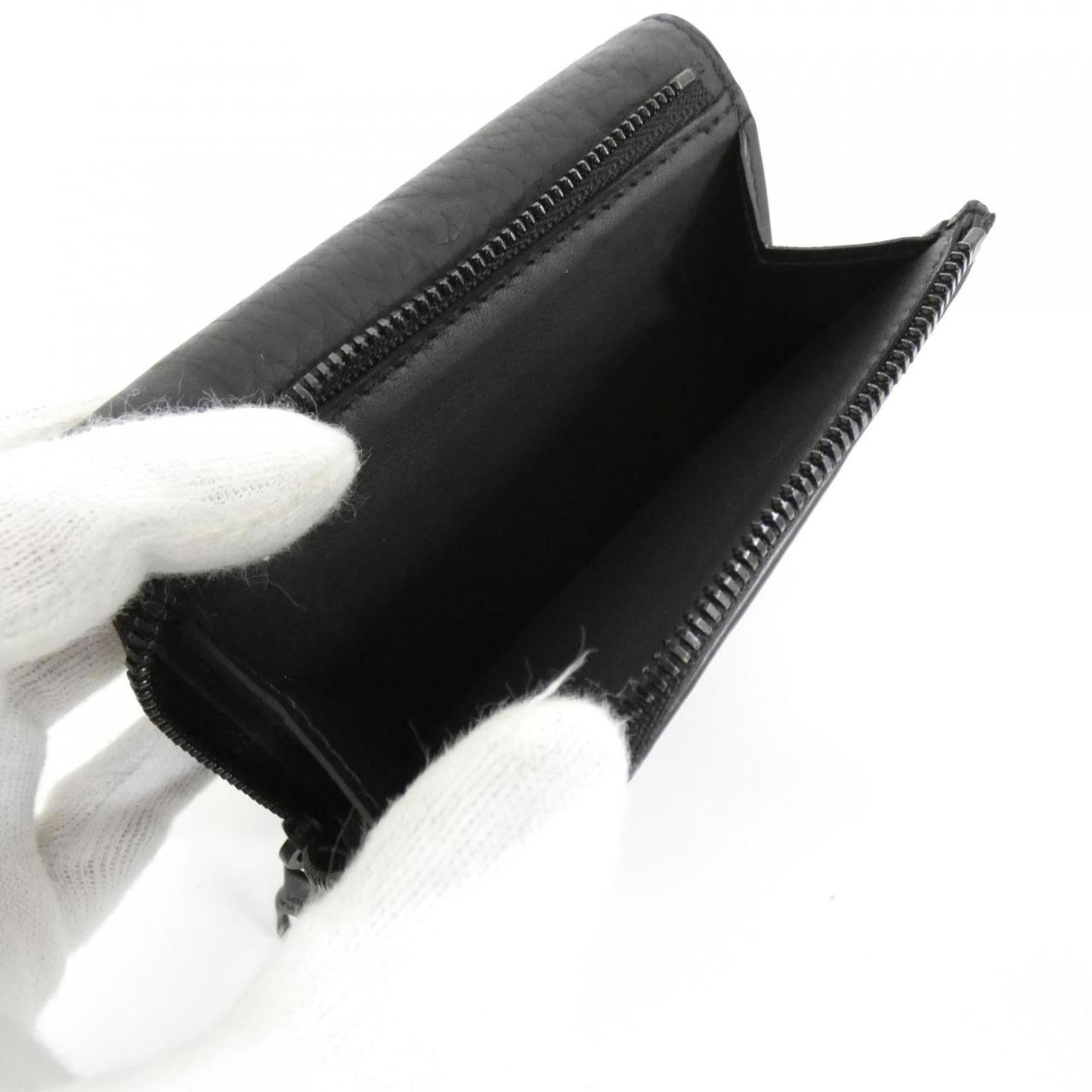 Louis Vuitton Black Leather Wallet (Tri-Fold) (Pre-Owned)