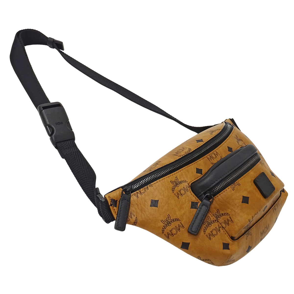 Mcm Brown Camel Canvas Handbag Sling Bag (Pre-Owned)