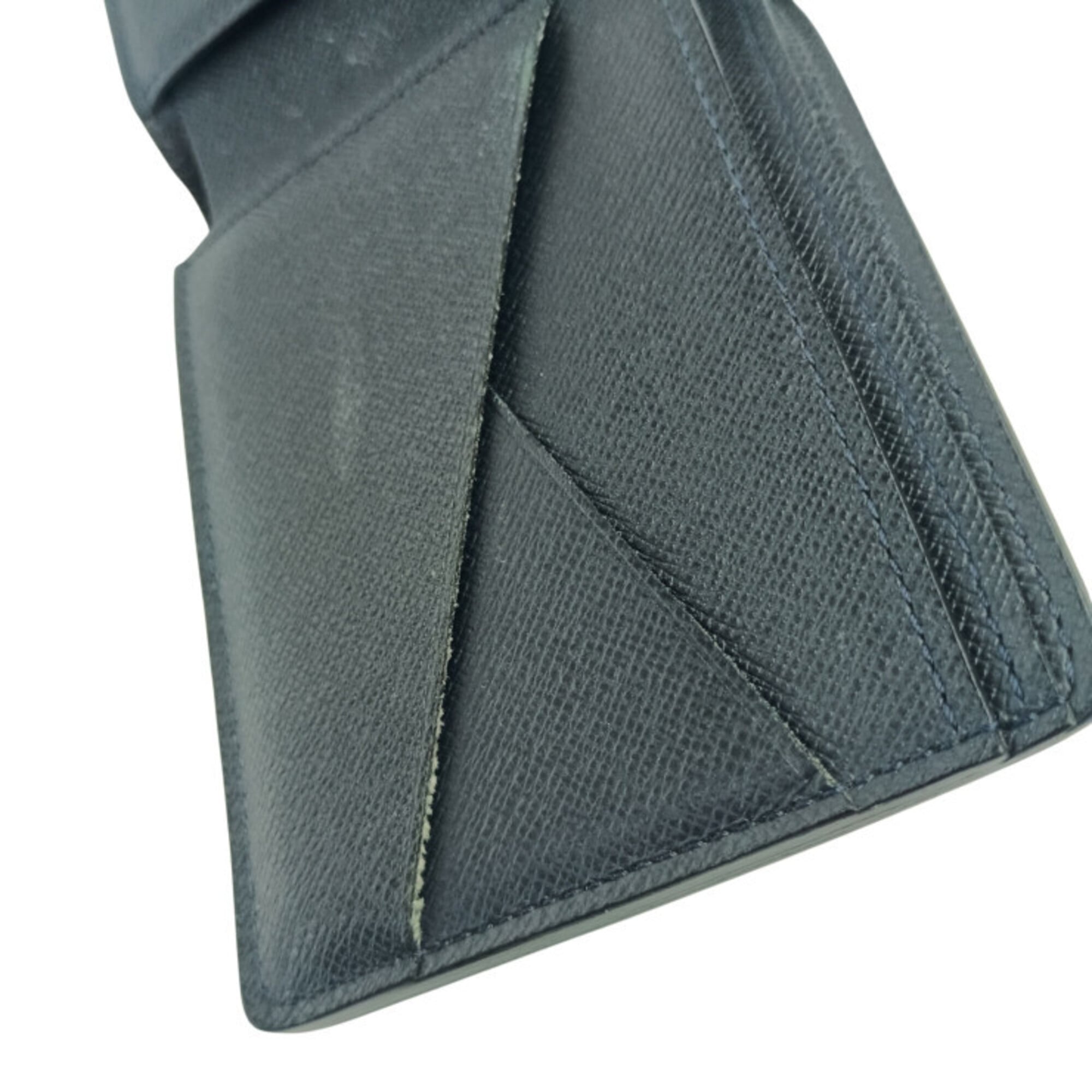 Louis Vuitton Noir Taiga Leather Wallet (Bi-Fold) (Pre-Owned)
