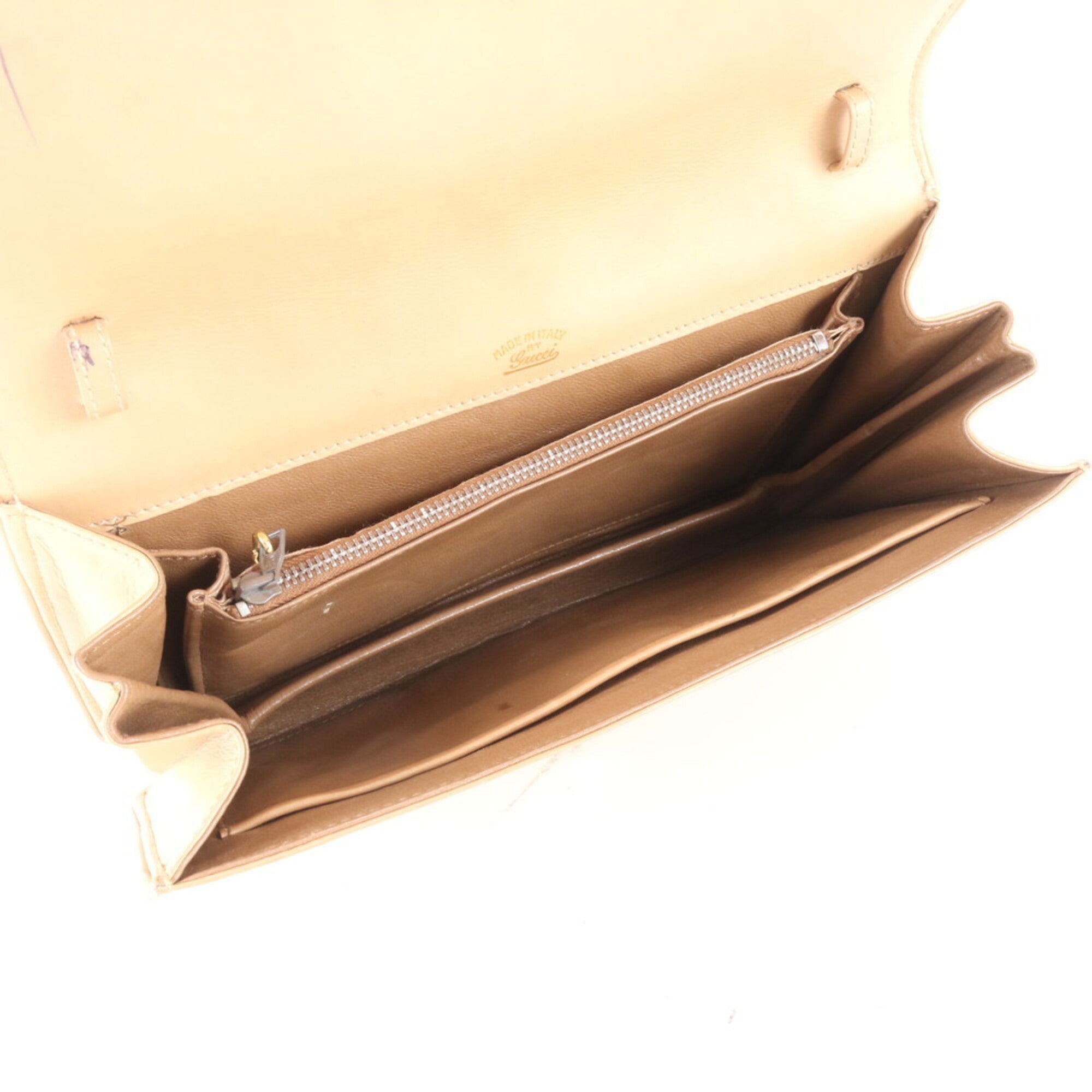 Gucci Beige Leather Handbag Tote Bag (Pre-Owned)