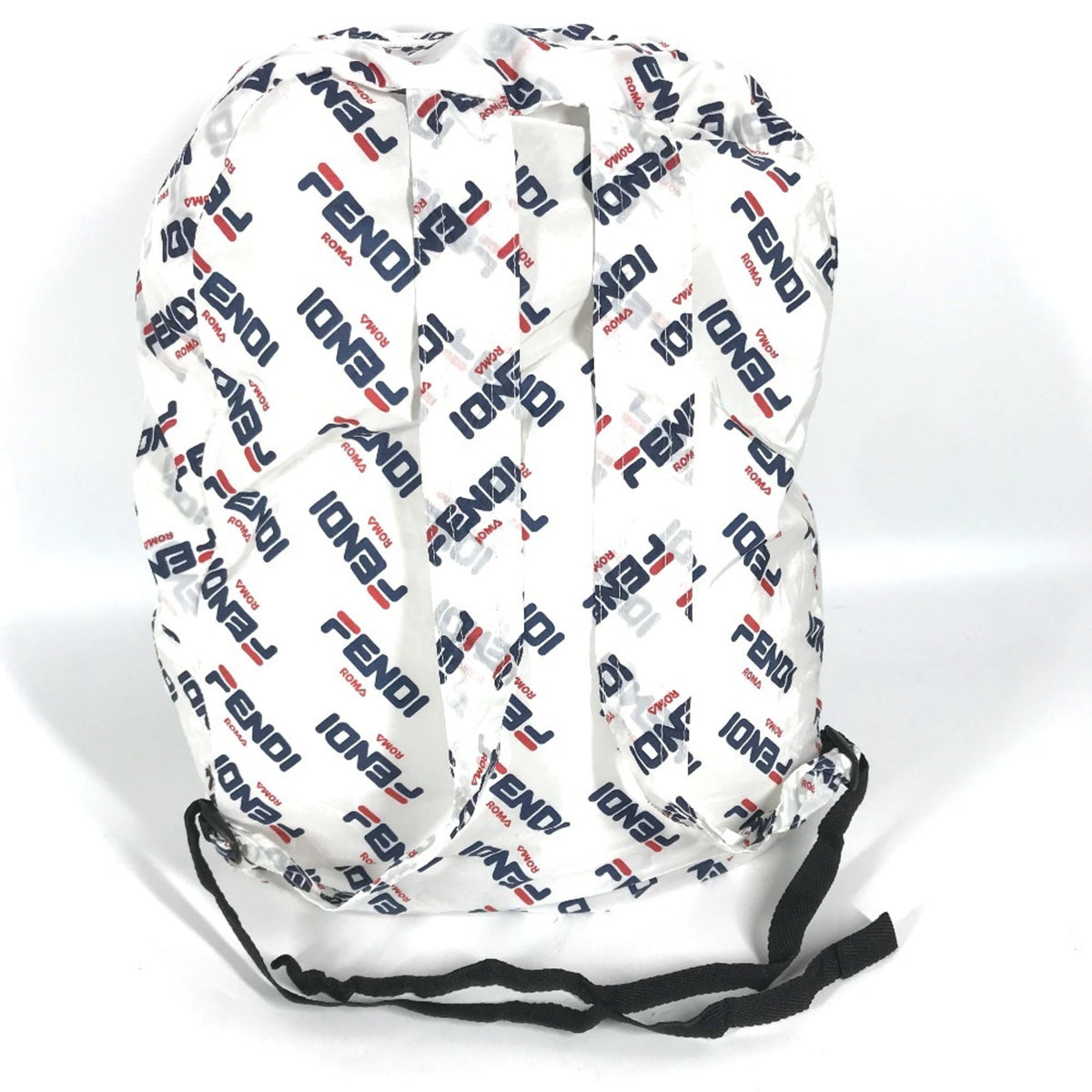 Fendi Navy Red Color White Nylon Backpack (Pre-Owned)