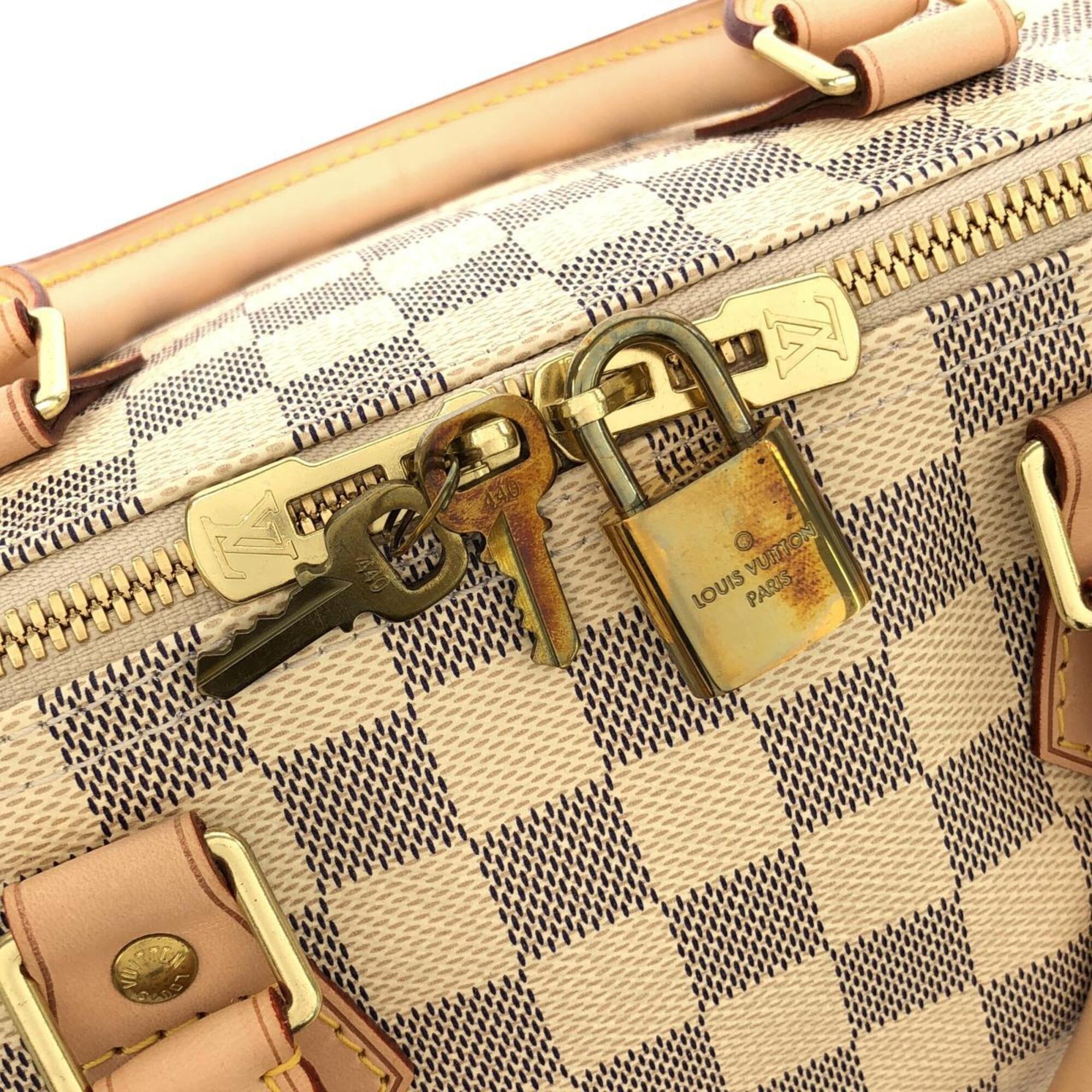 Louis Vuitton Azur Damier Azur Damier Azur Coated Canvas Boston Bag (Pre-Owned)