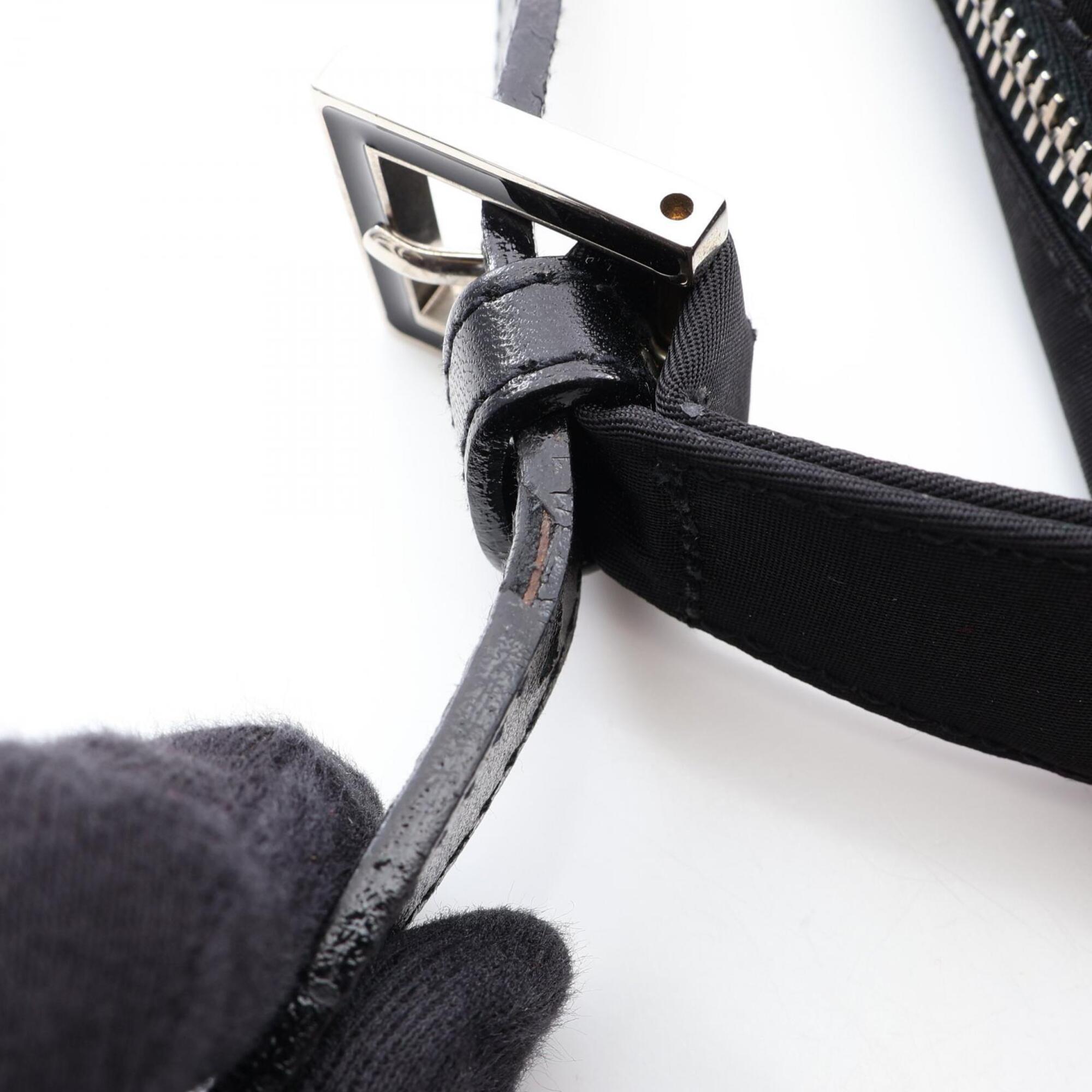 Fendi Black Nylon Leather Handbag Shoulder Bag (Pre-Owned)