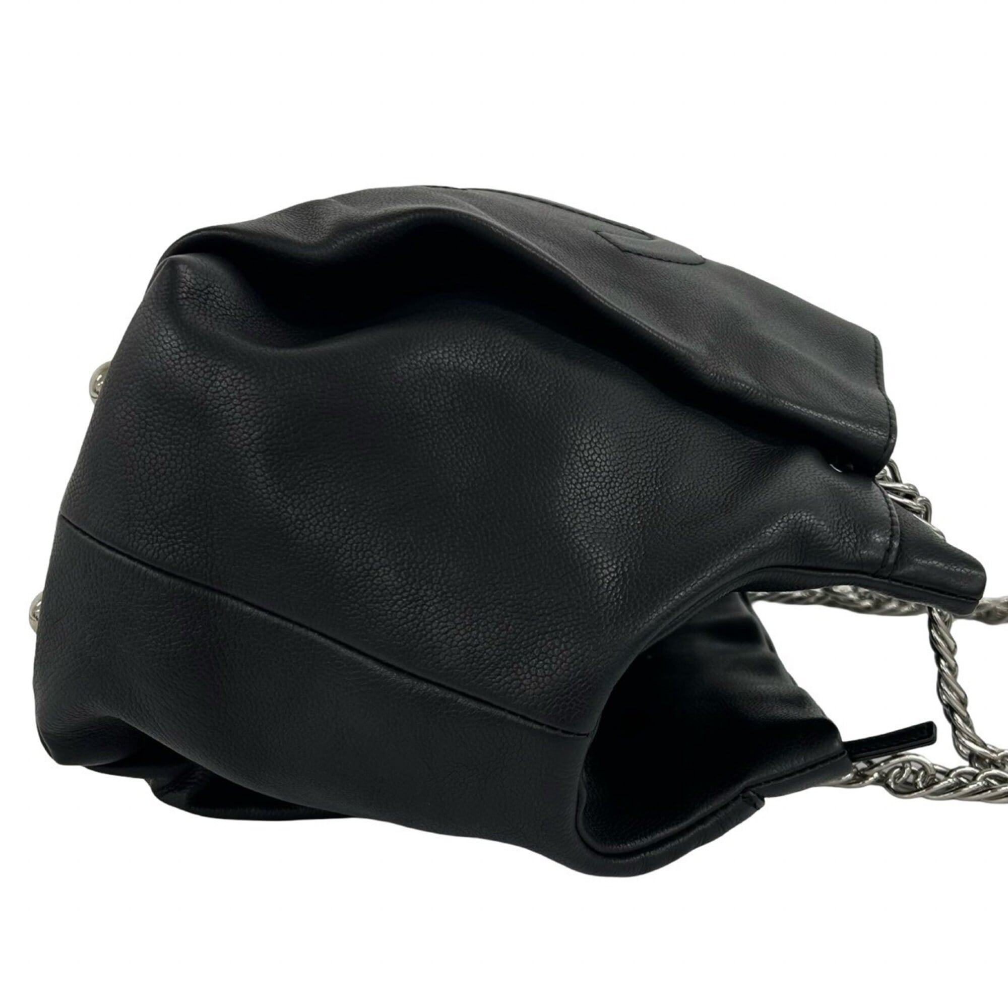 Chanel Black Grained Calfskin Shoulder Bag Tote Bag (Pre-Owned)