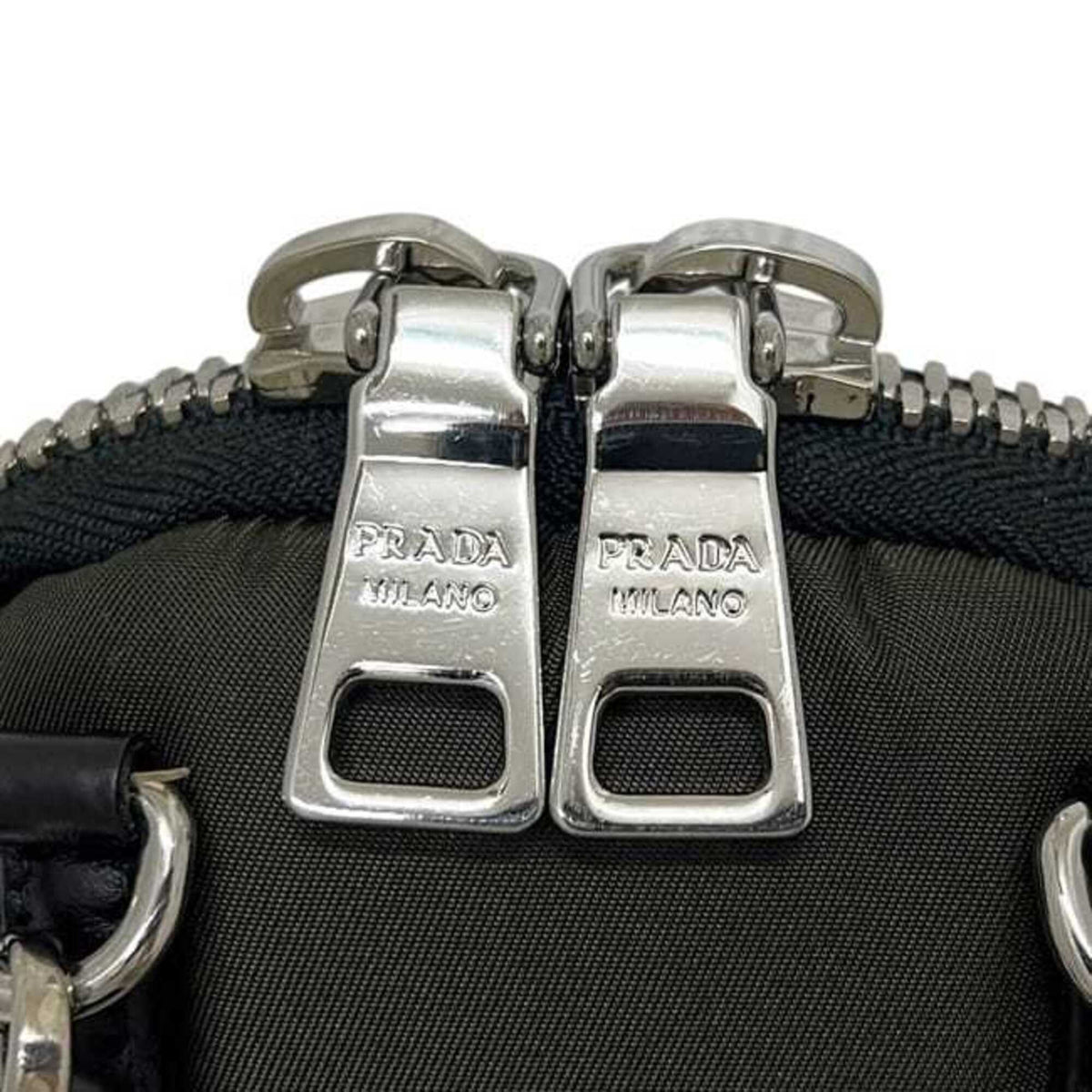Prada Khaki Nylon Pochette Shoulder Bag (Pre-Owned)