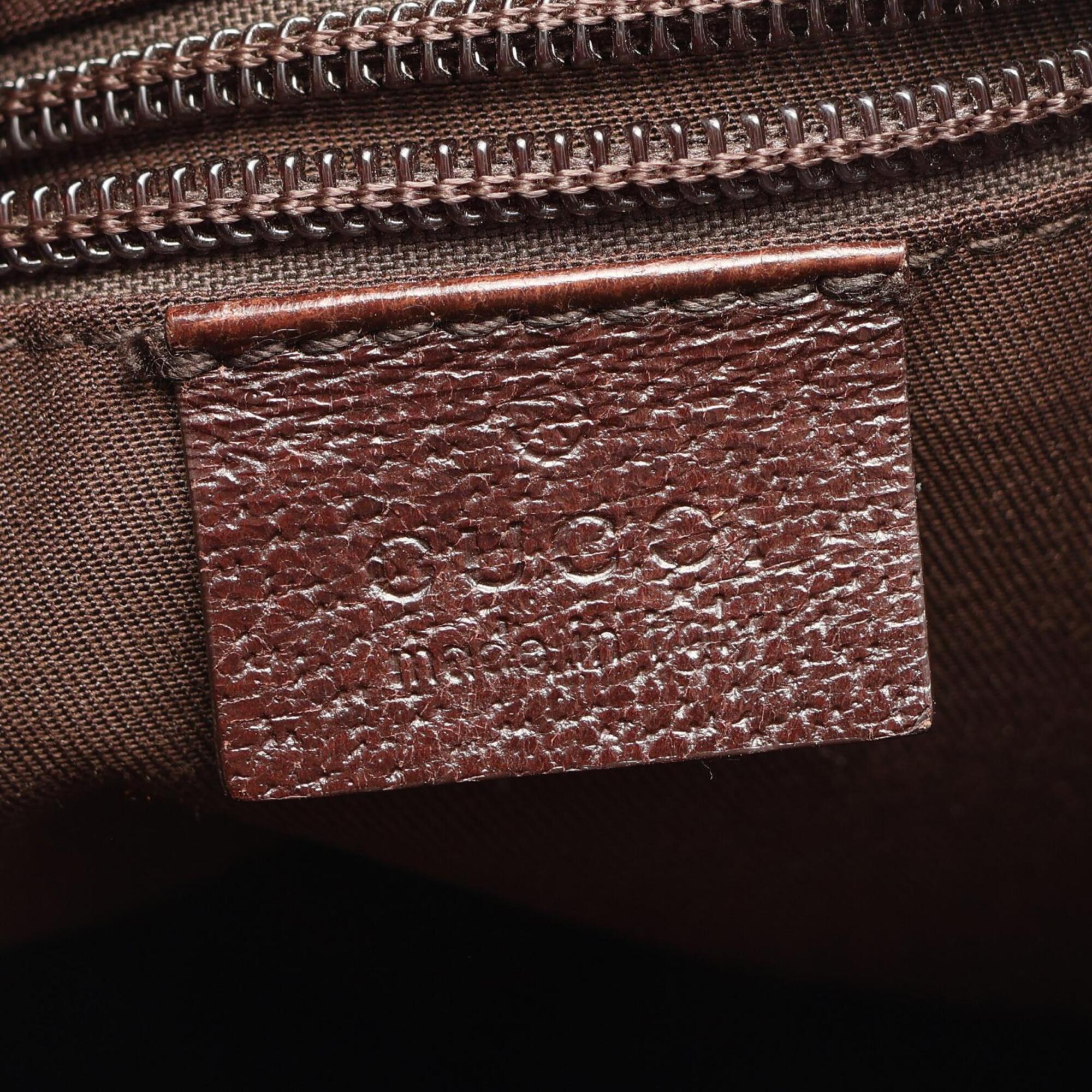 Gucci Gg Canvas Beige Brown Gg Canvas Leather Handbag Shoulder Bag (Pre-Owned)