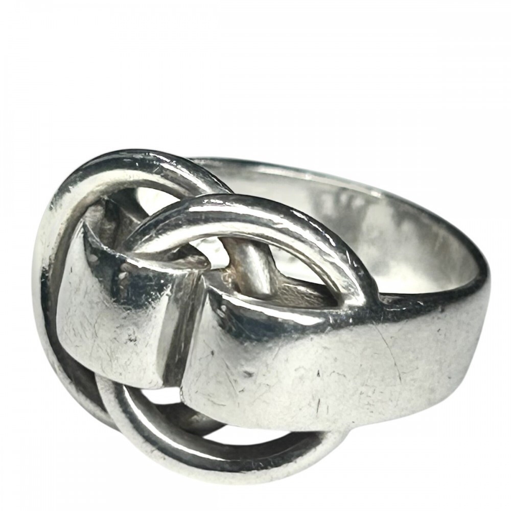Hermes Silver 925 Band Ring (Pre-Owned)