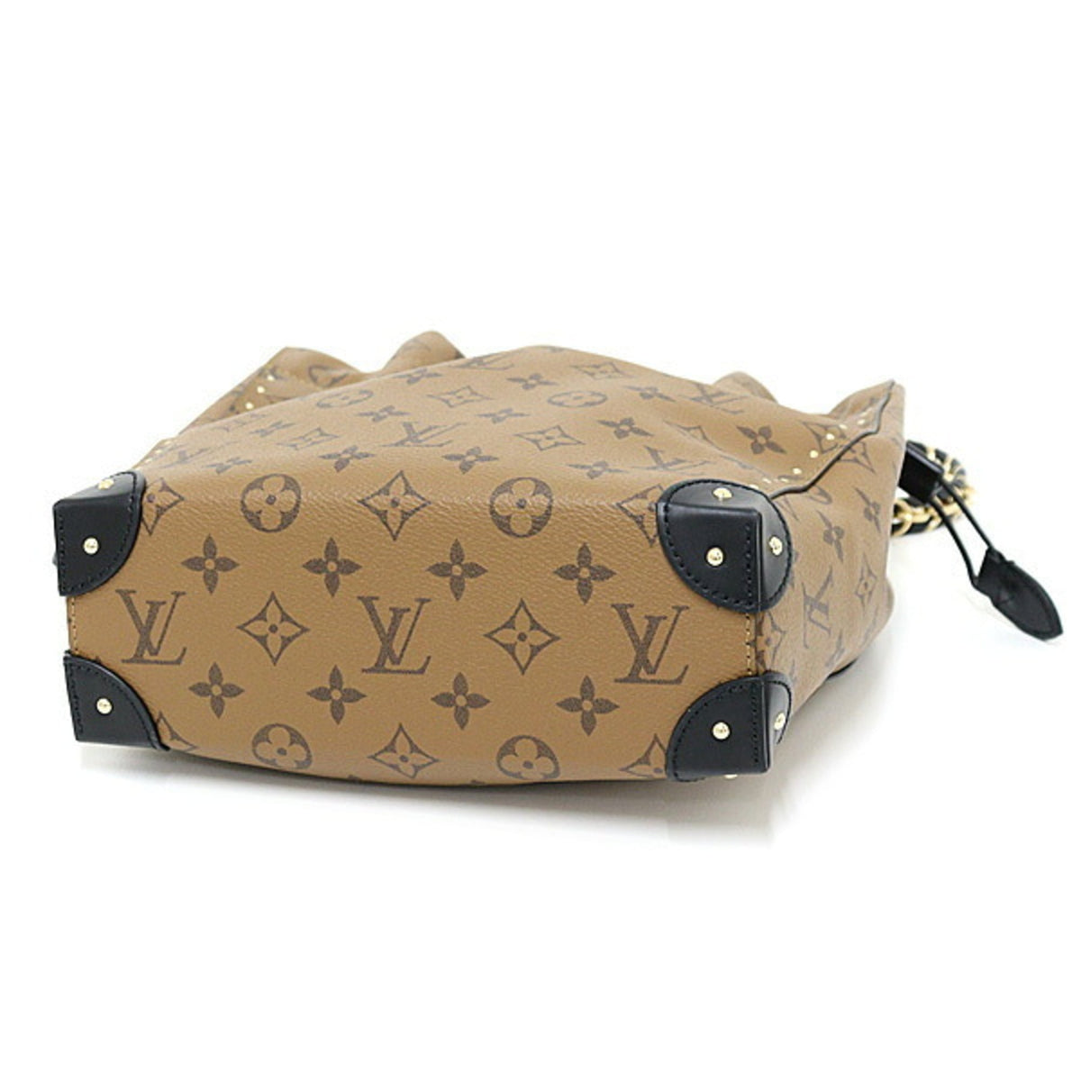Louis Vuitton Monogram Empreinte Black Light Brown Monogram Reverse Canvas Leather Handbag Shoulder Bag (Pre-Owned)