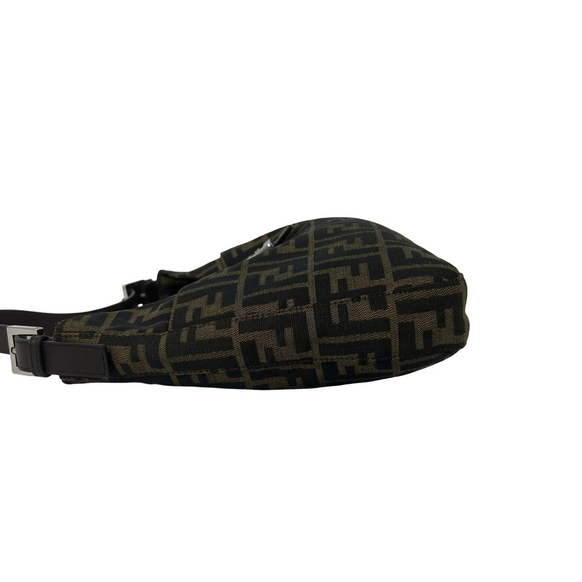 Fendi Black Brown Canvas Leather Shoulder Bag (Pre-Owned)