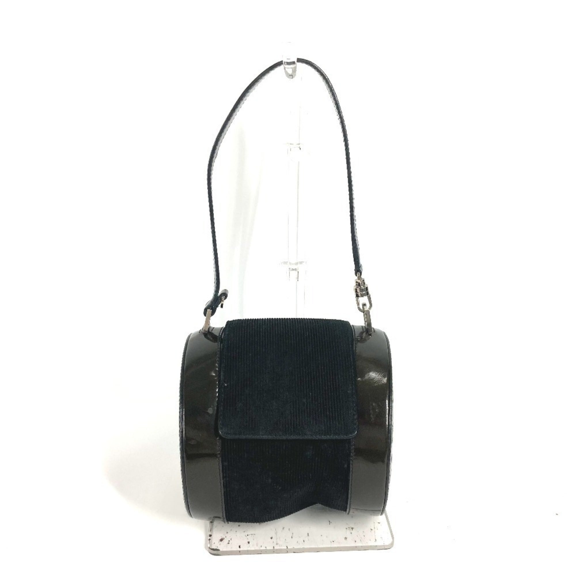 Bvlgari B.Zero1 Black Suede Leather Handbag Shoulder Bag (Pre-Owned)